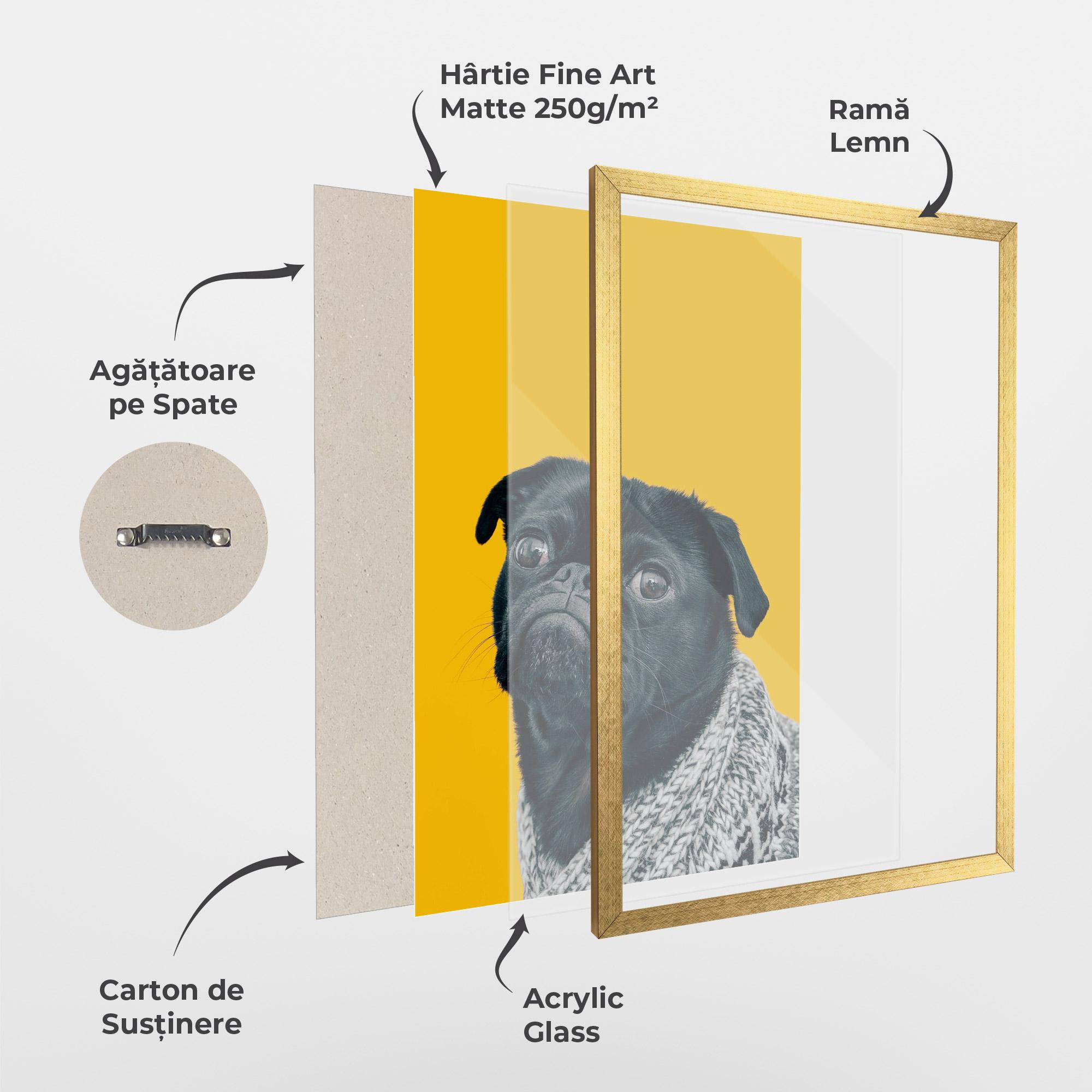 Poster Înrămat Black Pug mockup 1