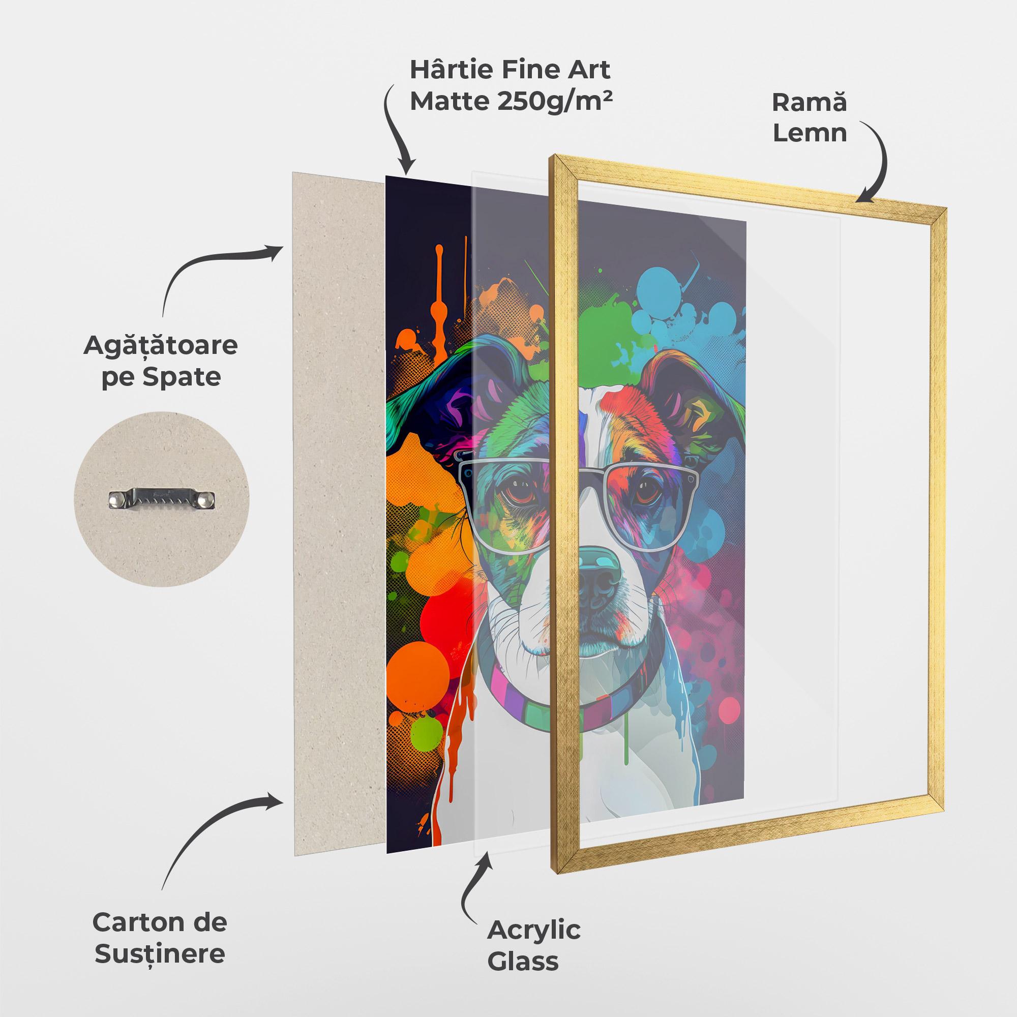 Poster Înrămat Colorful Dog mockup 1