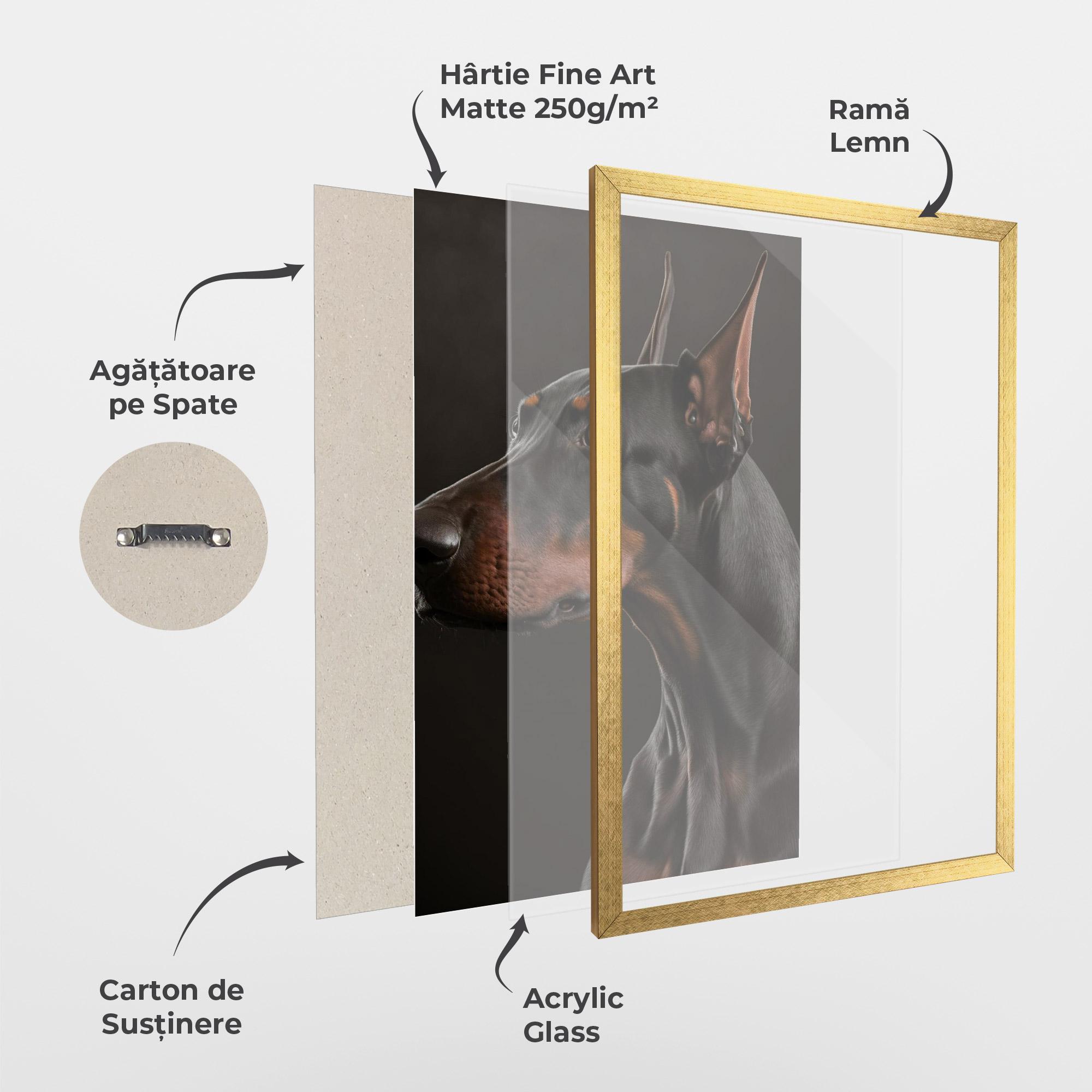 Poster Înrămat Doberman Dog Portrait mockup 1