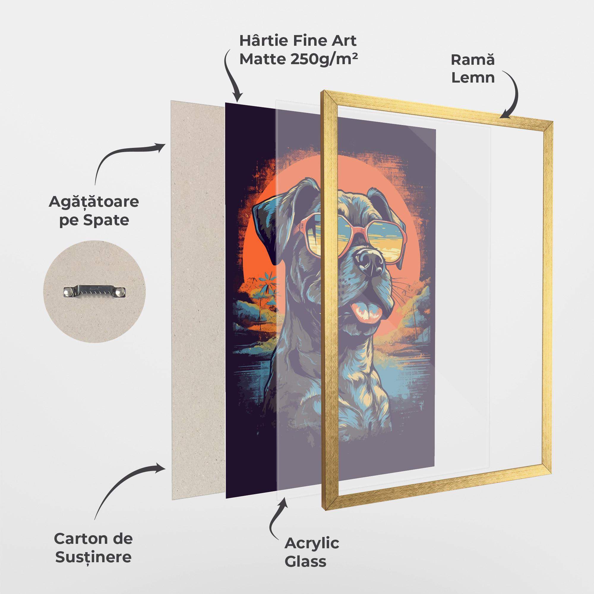 Poster Înrămat Sunset Dog mockup 1