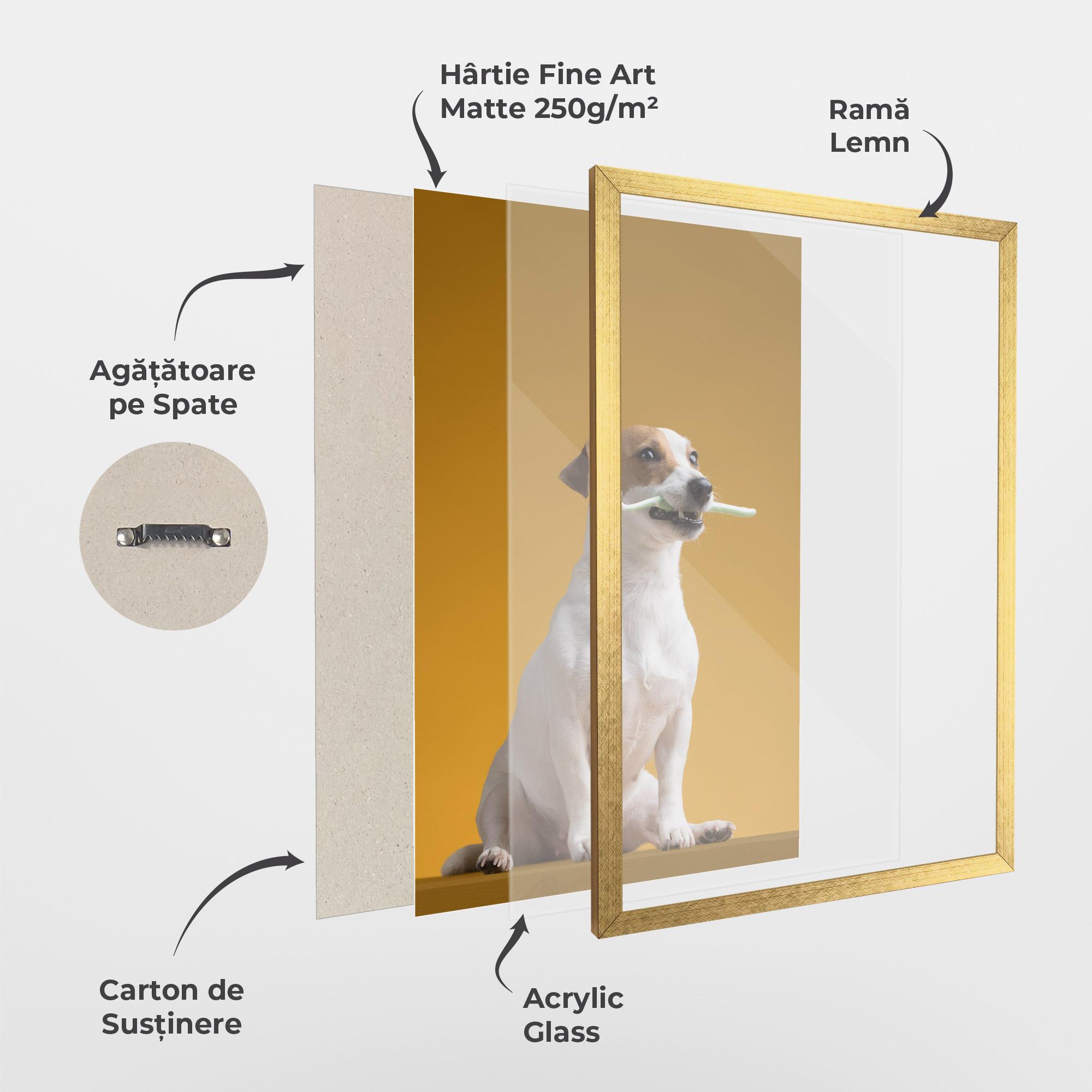 Poster Înrămat Toothbrush Dog mockup 1