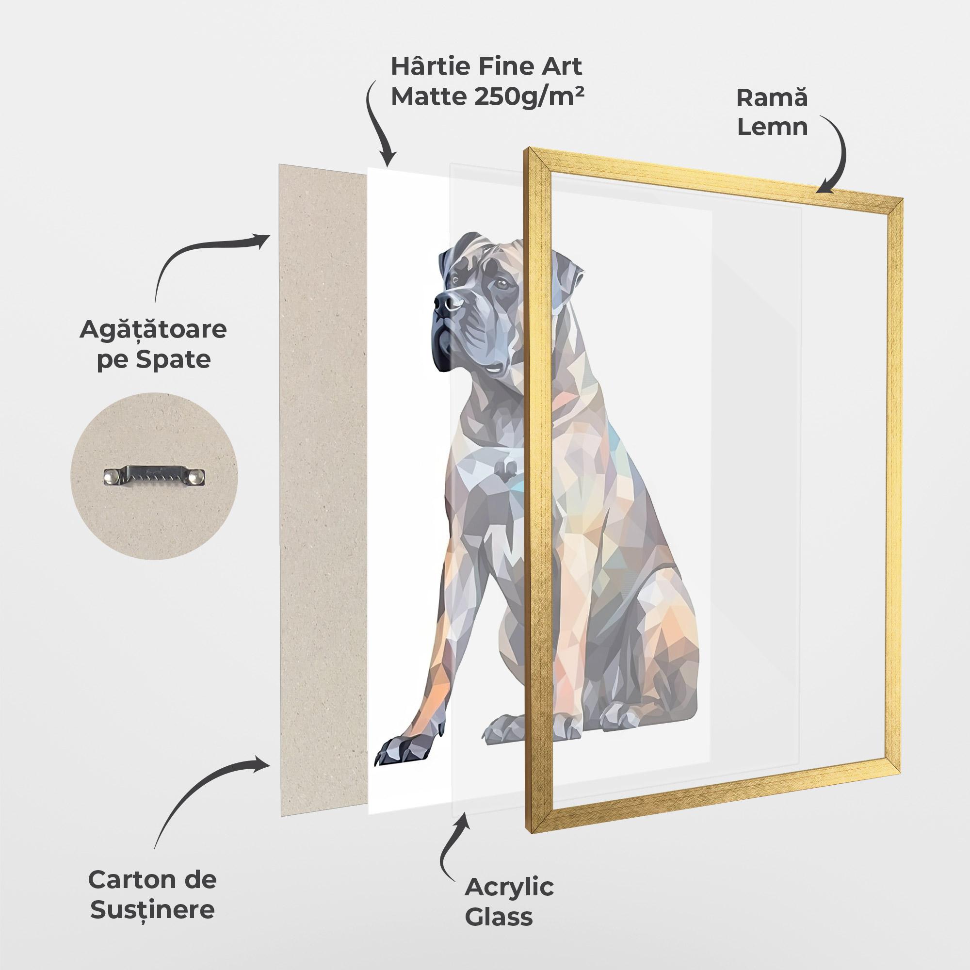 Poster Înrămat Watercolor Cane Corso mockup 1