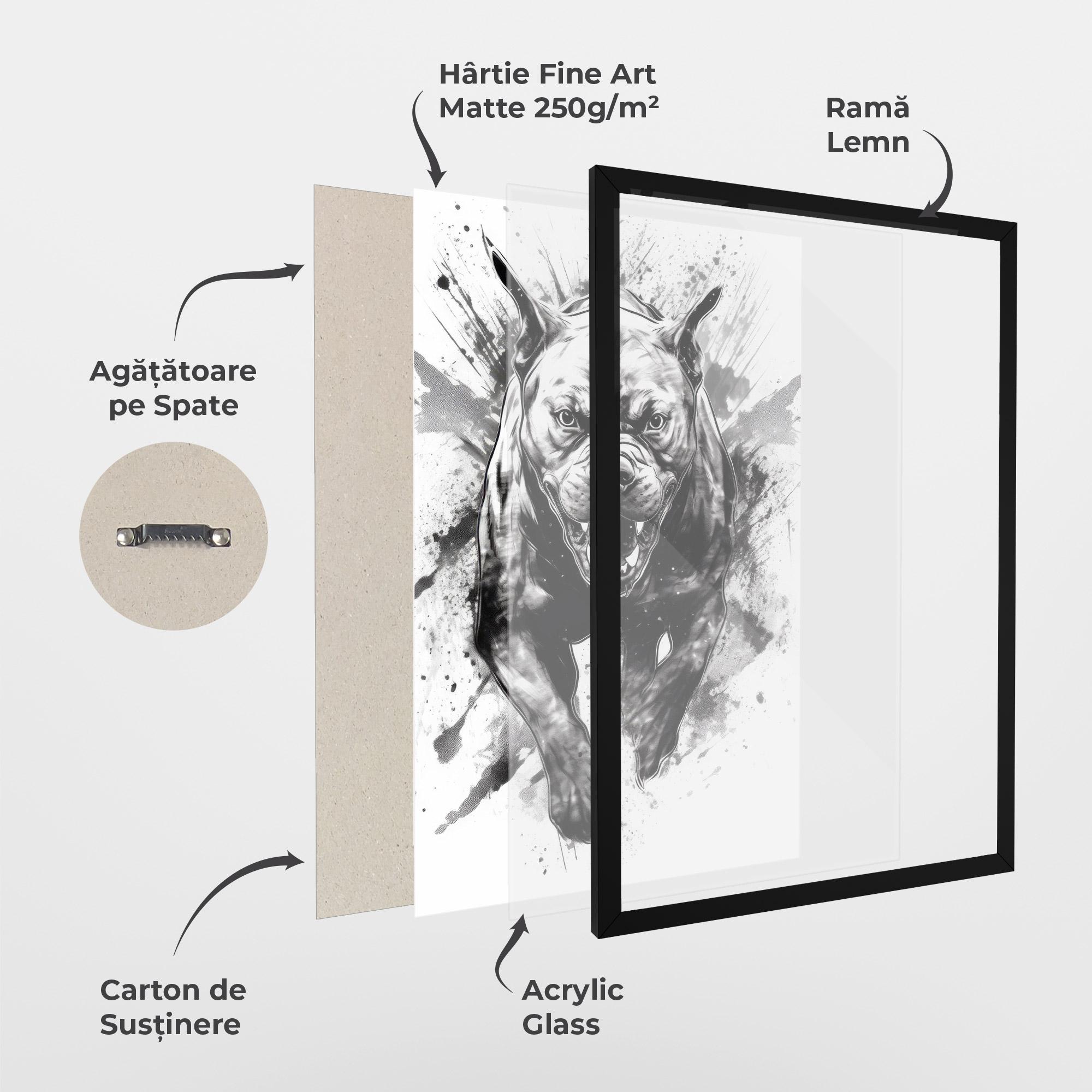 Poster Înrămat Angry Dog Jump mockup 1