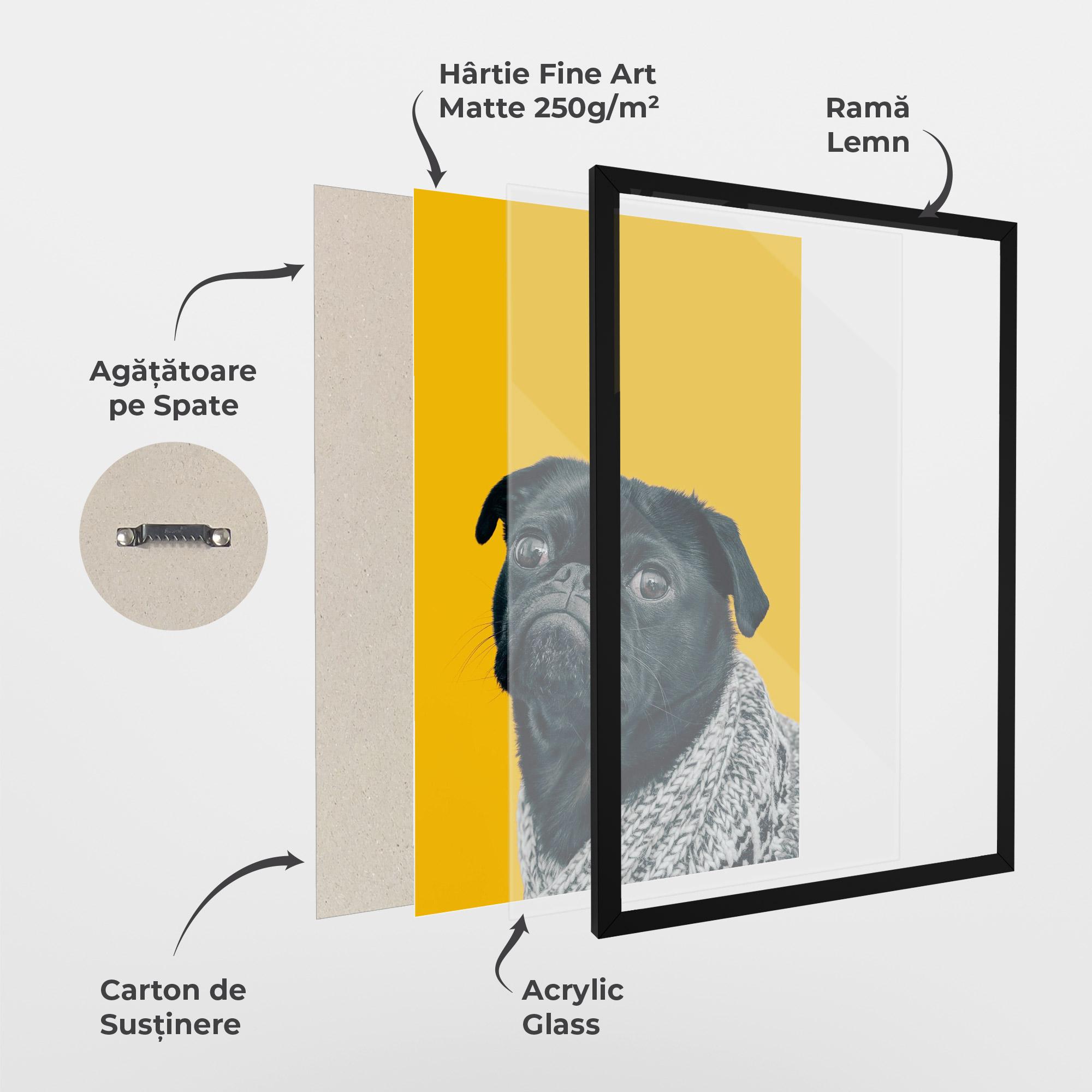 Poster Înrămat Black Pug mockup 1