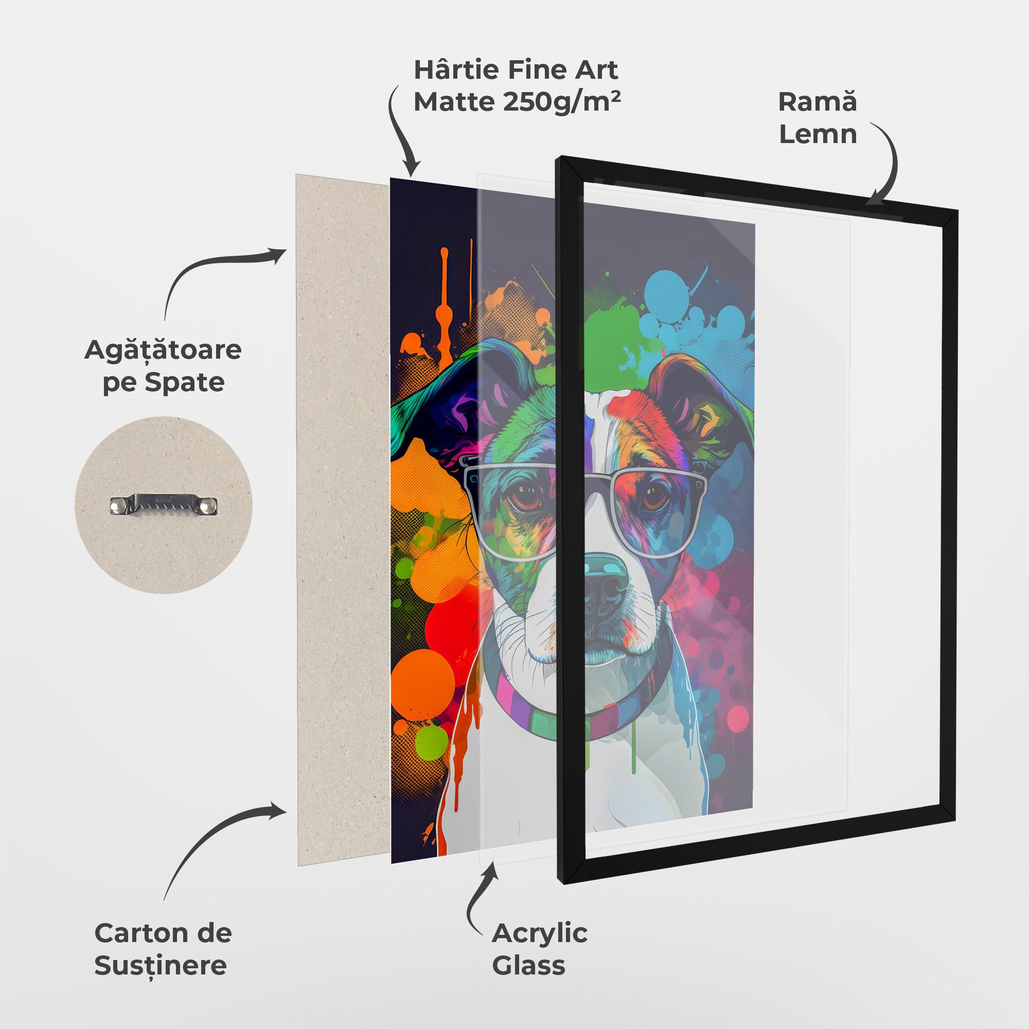 Poster Înrămat Colorful Dog mockup 1