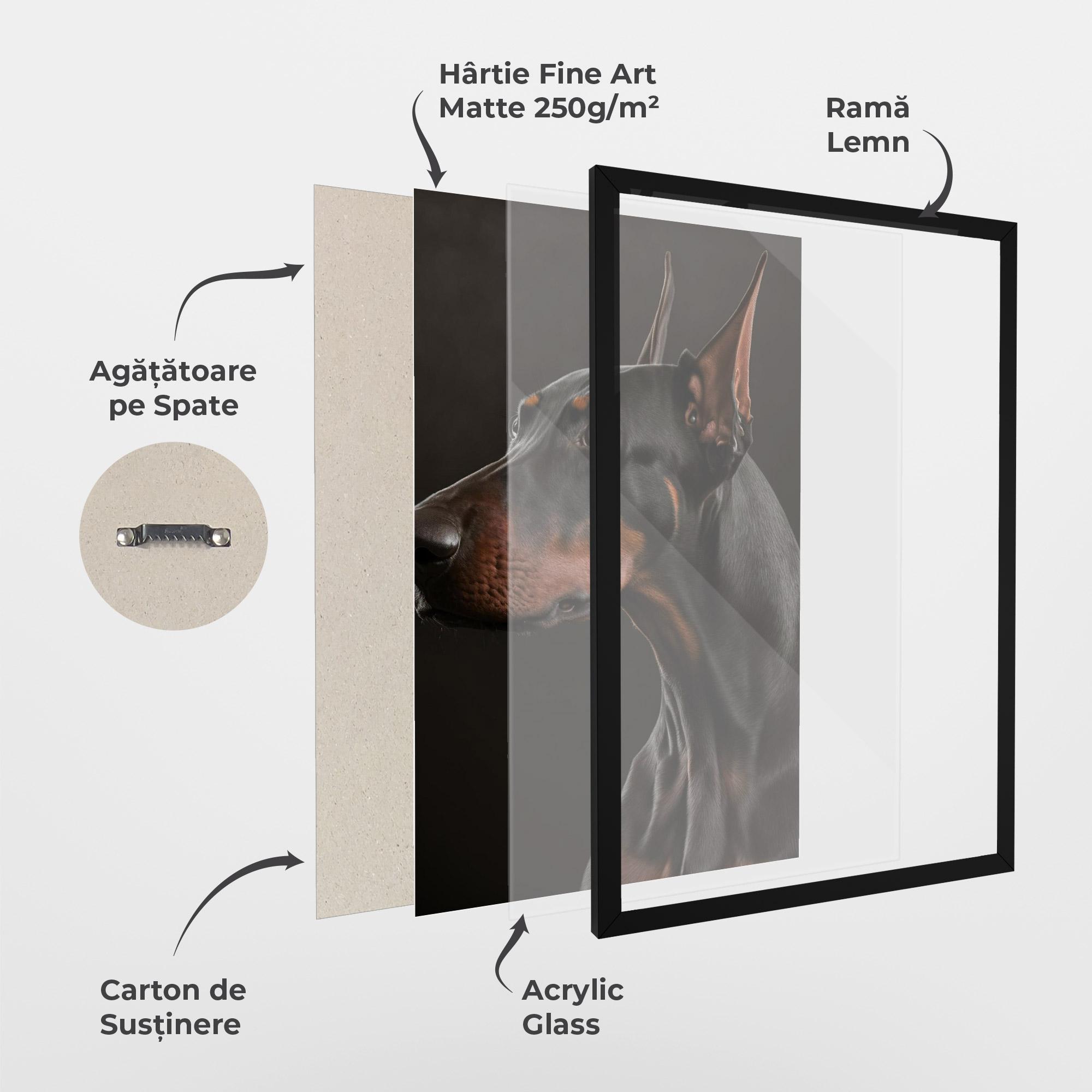 Poster Înrămat Doberman Dog Portrait mockup 1