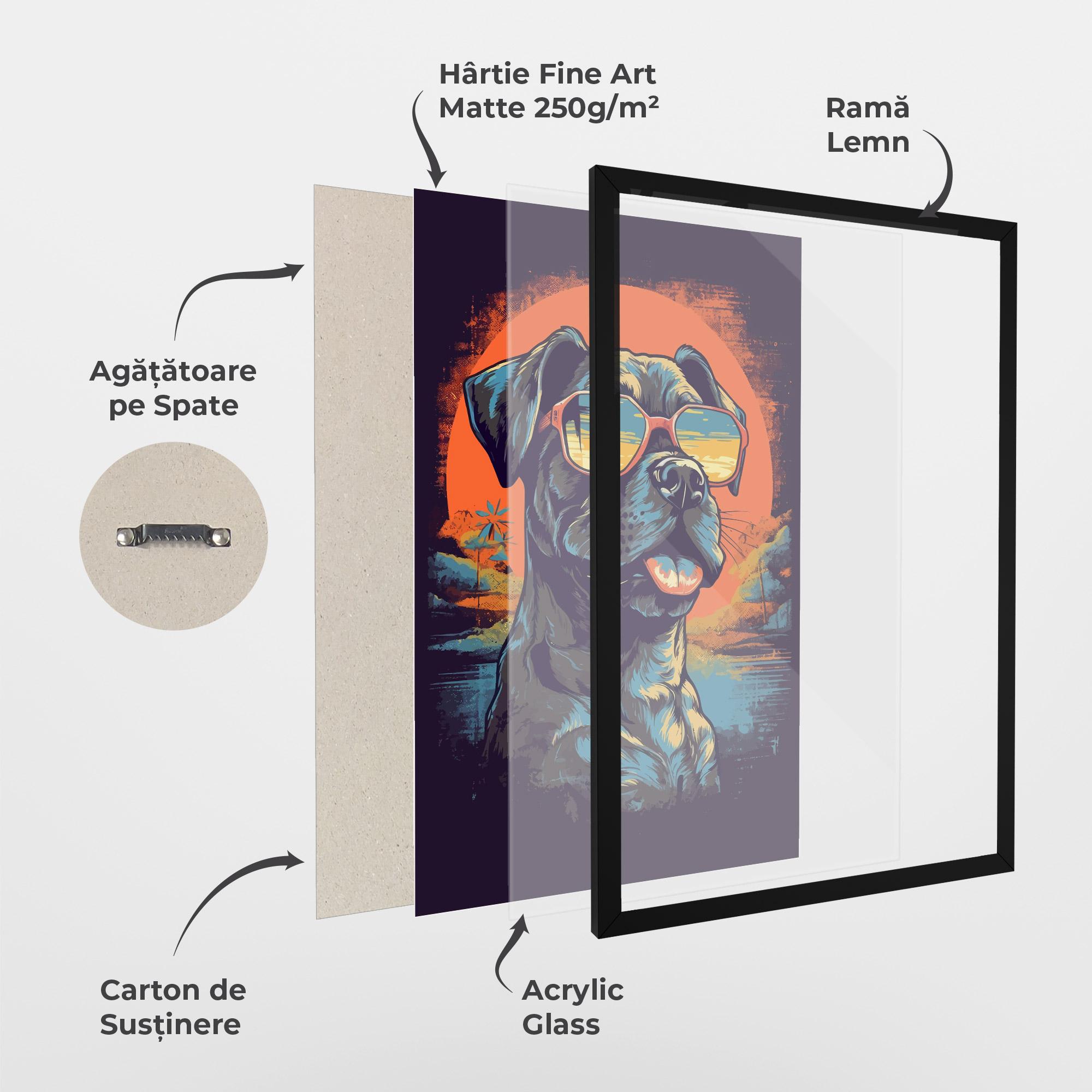 Poster Înrămat Sunset Dog mockup 1