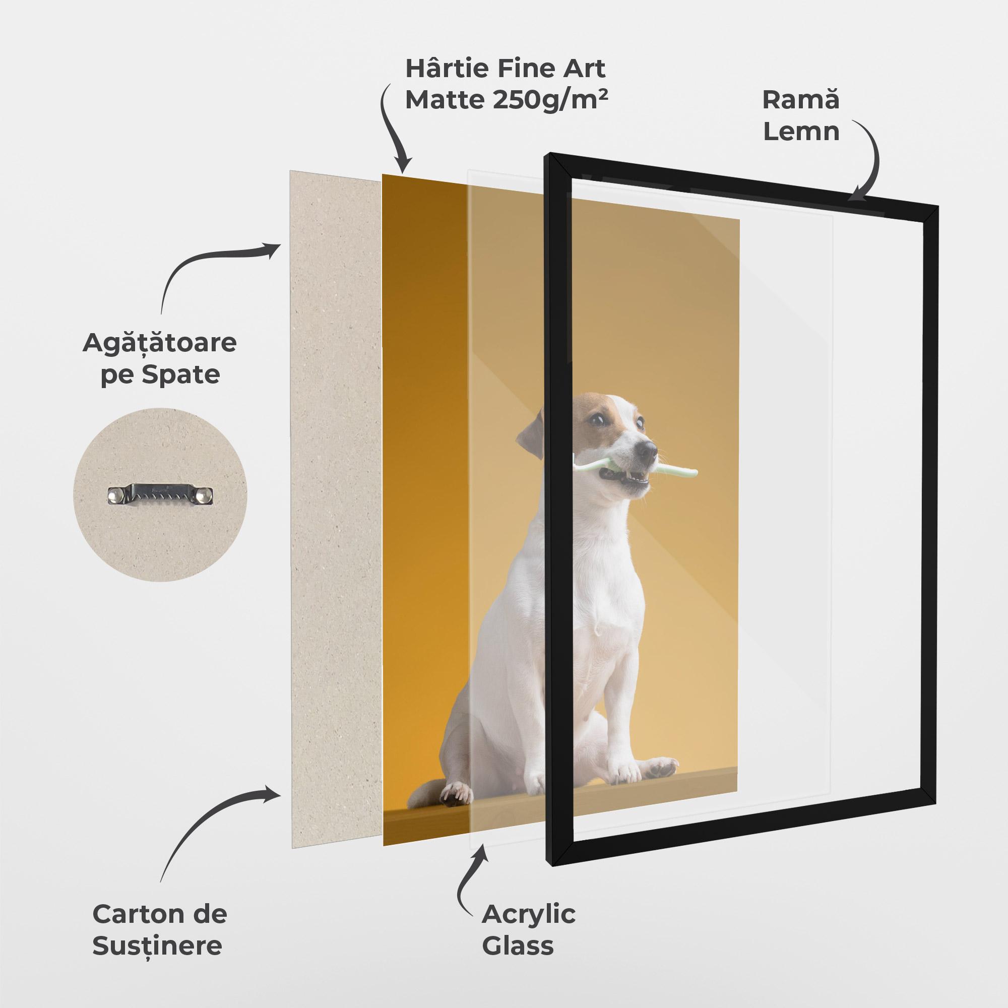 Poster Înrămat Toothbrush Dog mockup 1