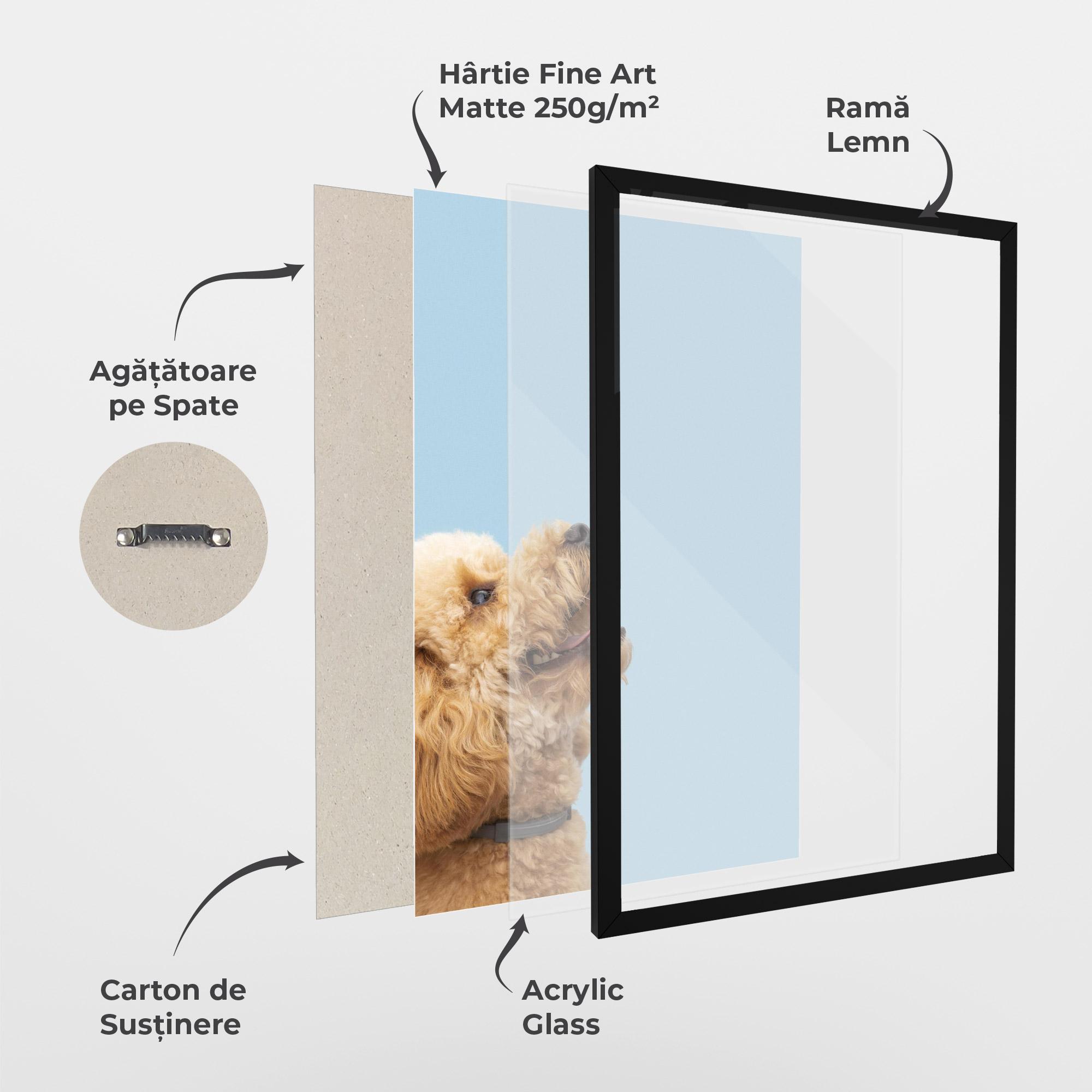 Poster Înrămat Yellow Cute Dog mockup 1