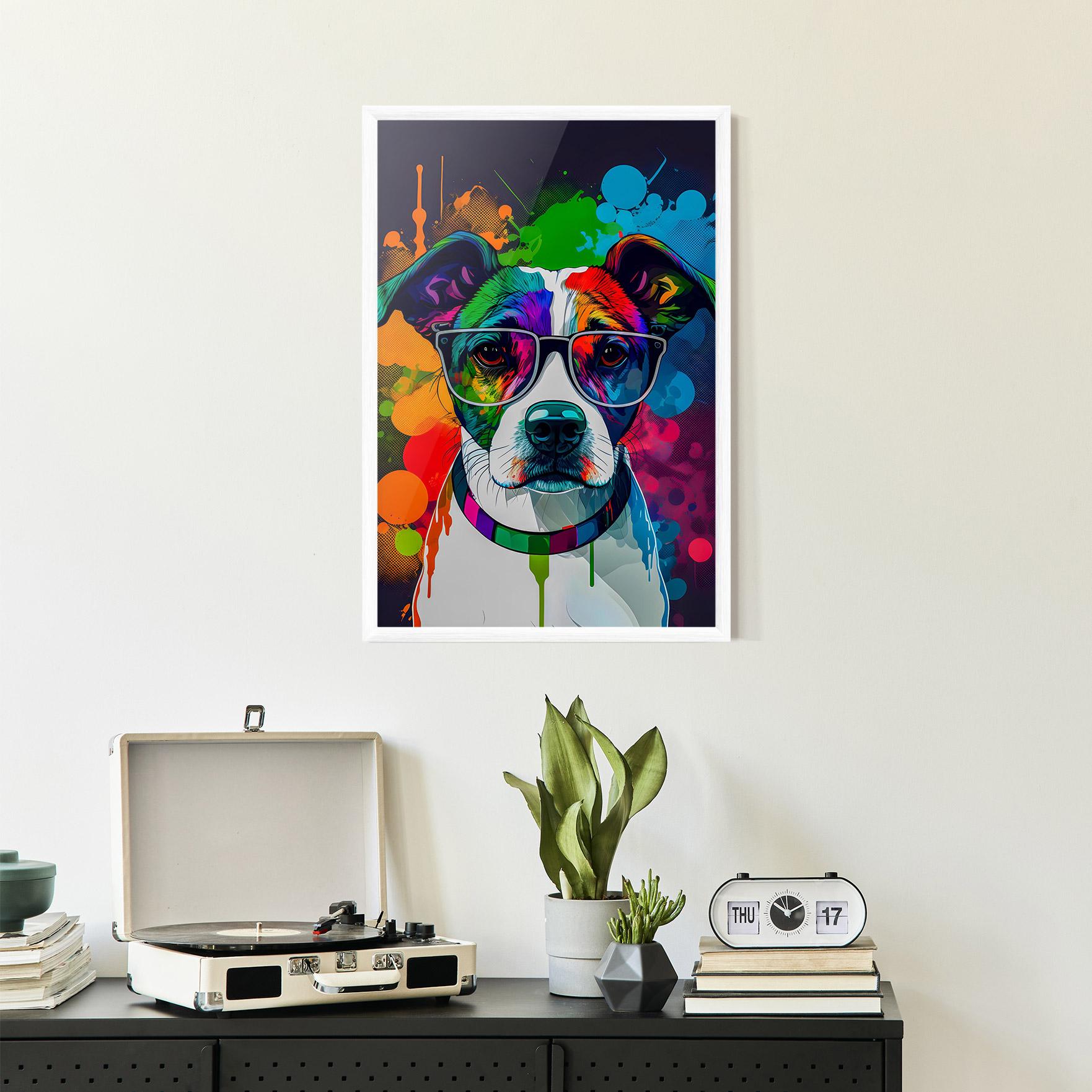 Poster Înrămat Colorful Dog mockup 2