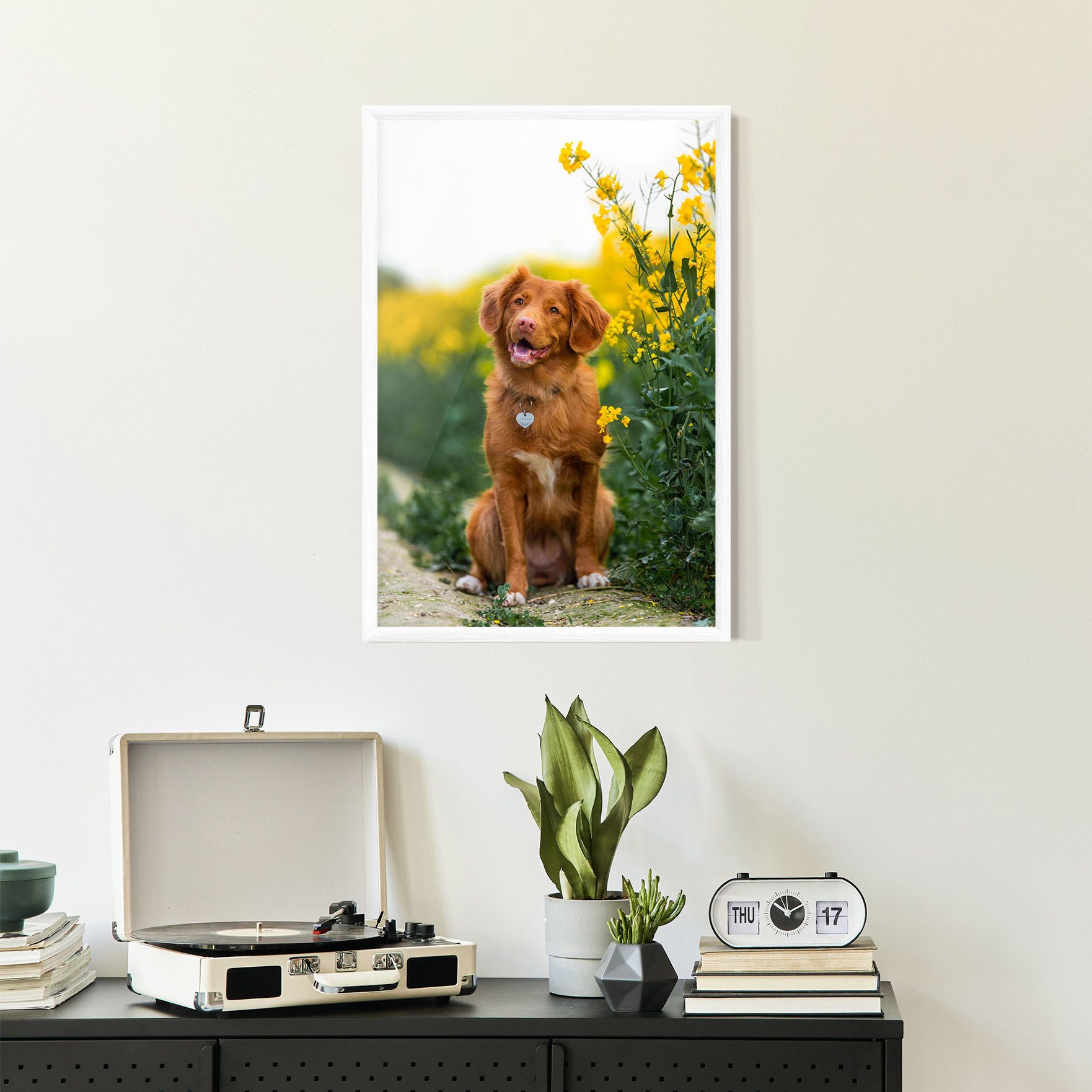 Dog Yellow Flowers mockup 2