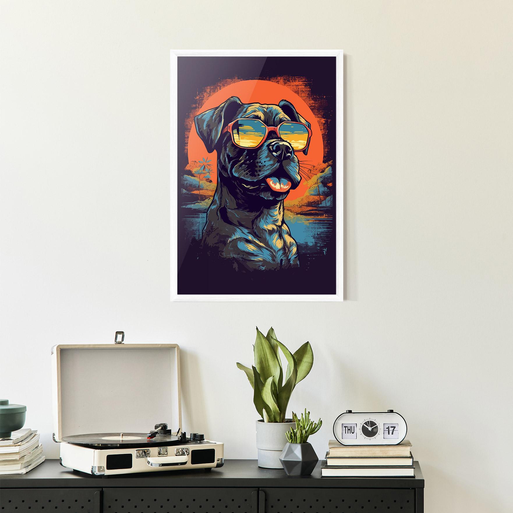 Poster Înrămat Sunset Dog mockup 2