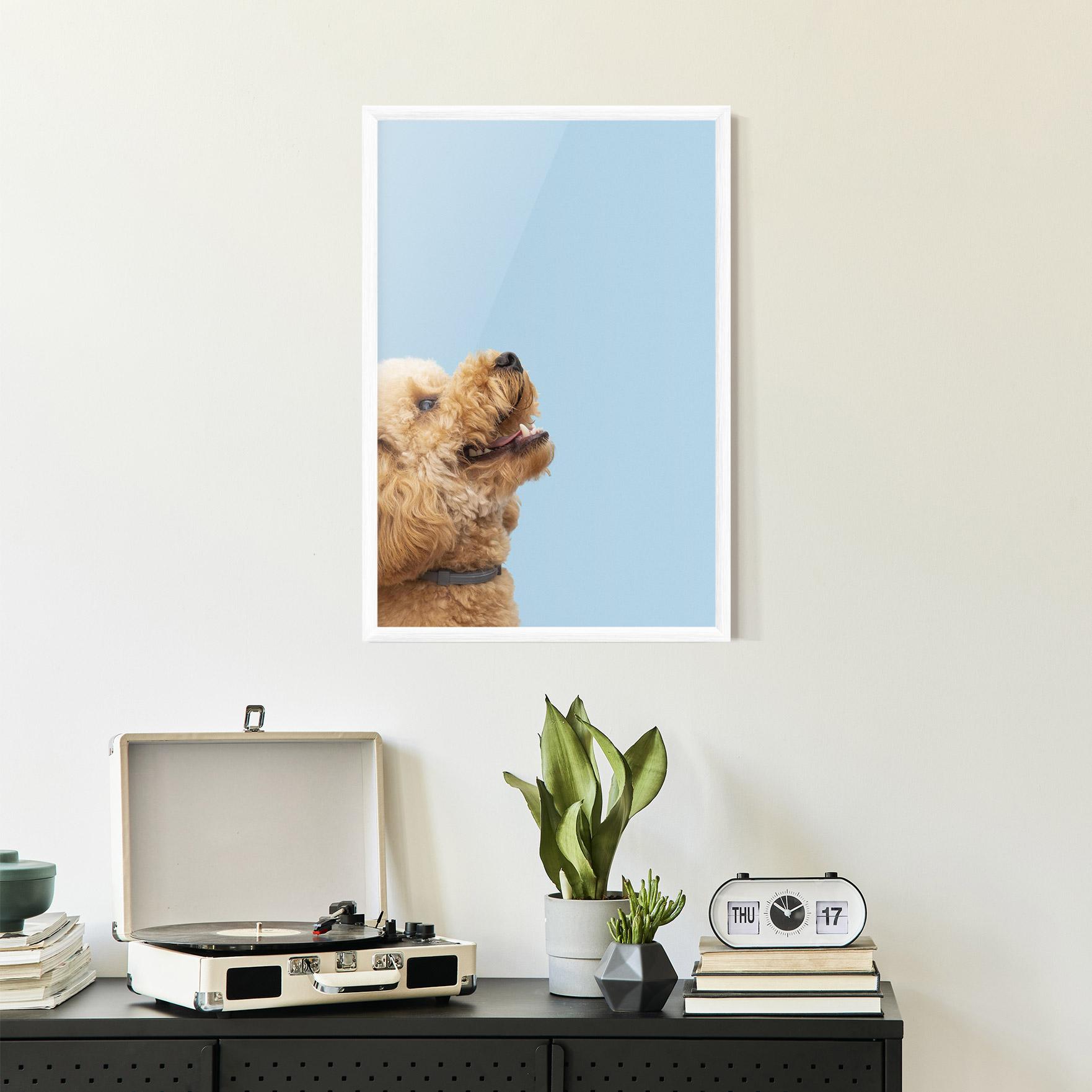 Poster Înrămat Yellow Cute Dog mockup 2