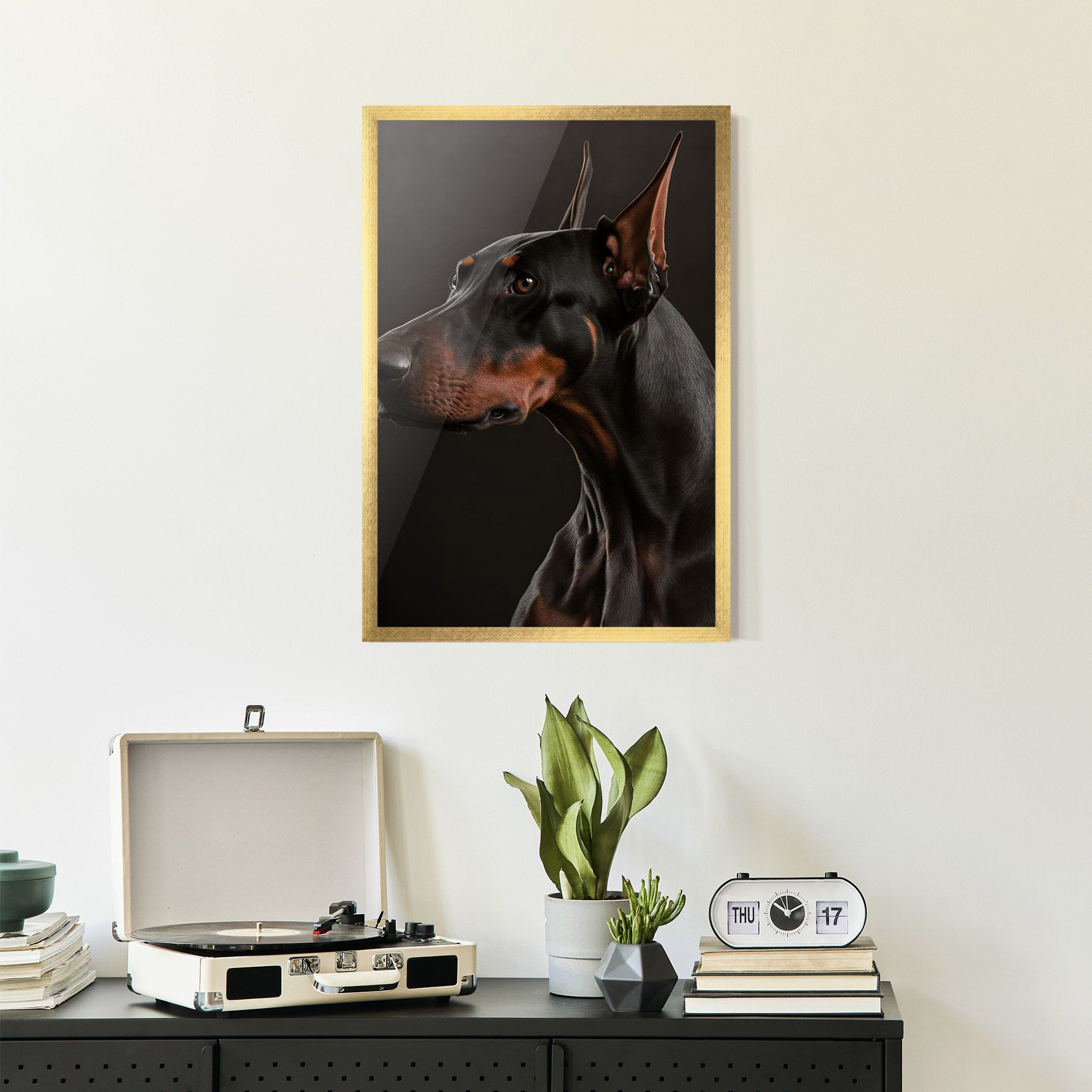 Doberman Dog Portrait mockup 2