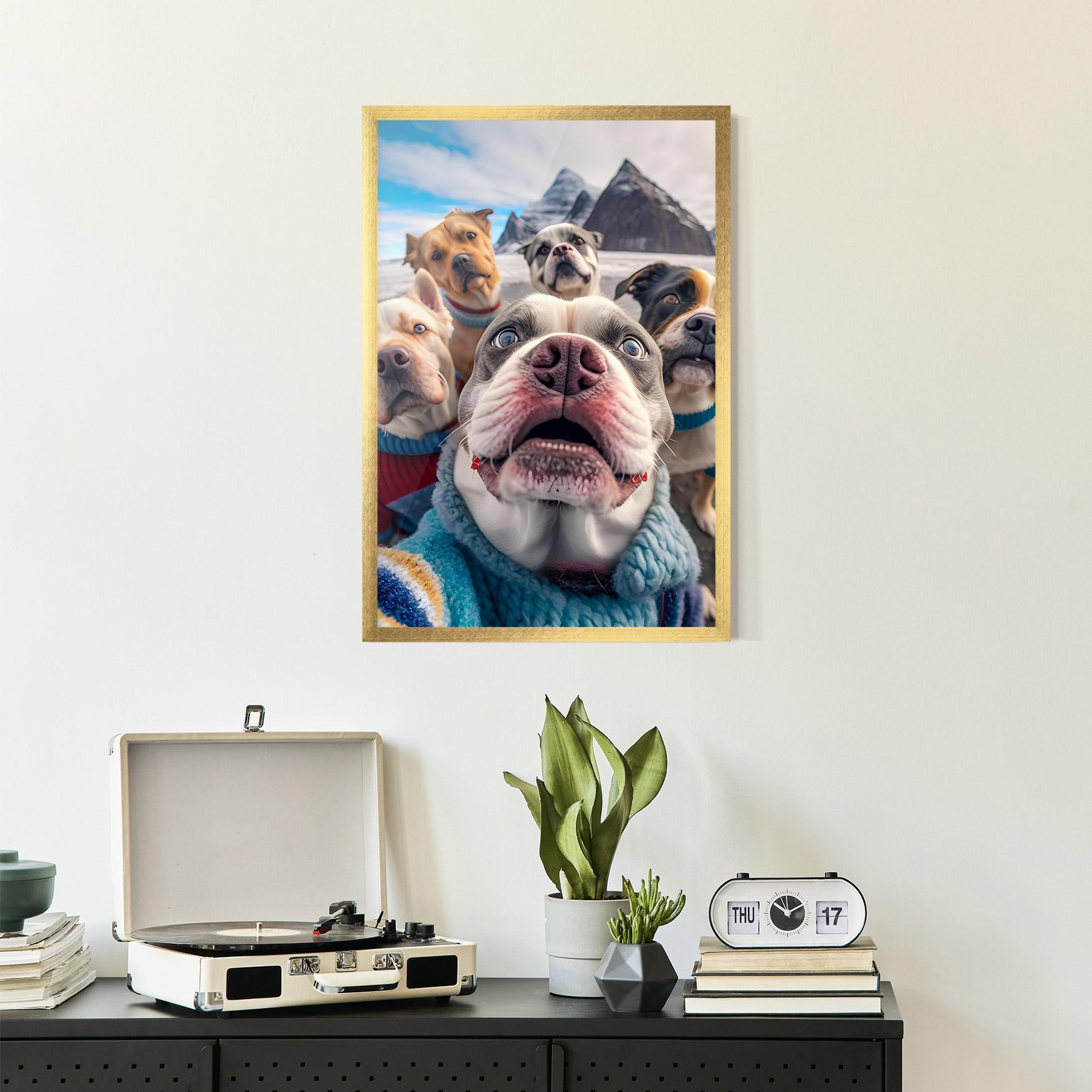 Poster Înrămat Dogs Selfie Group mockup 2
