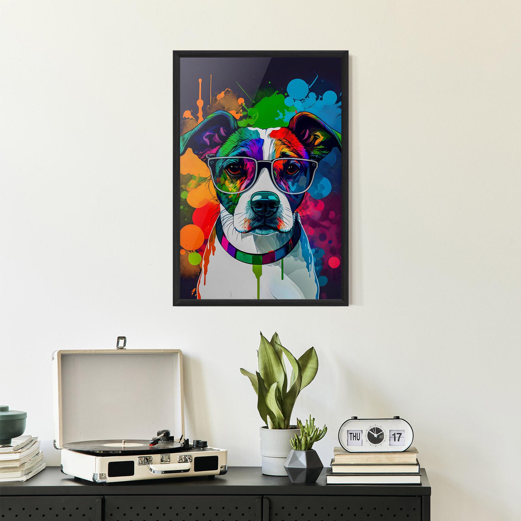 Poster Înrămat Colorful Dog mockup 2