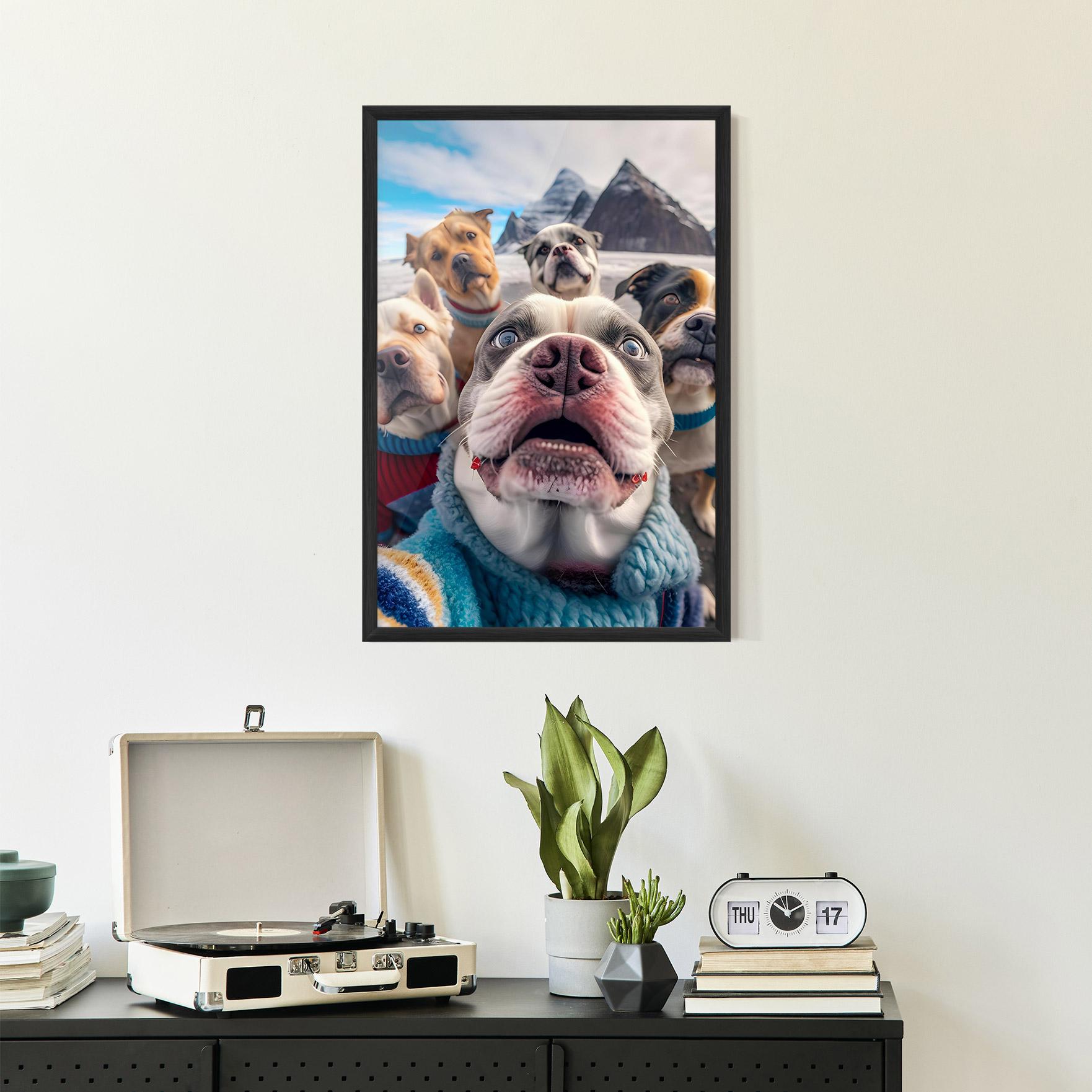 Poster Înrămat Dogs Selfie Group mockup 2