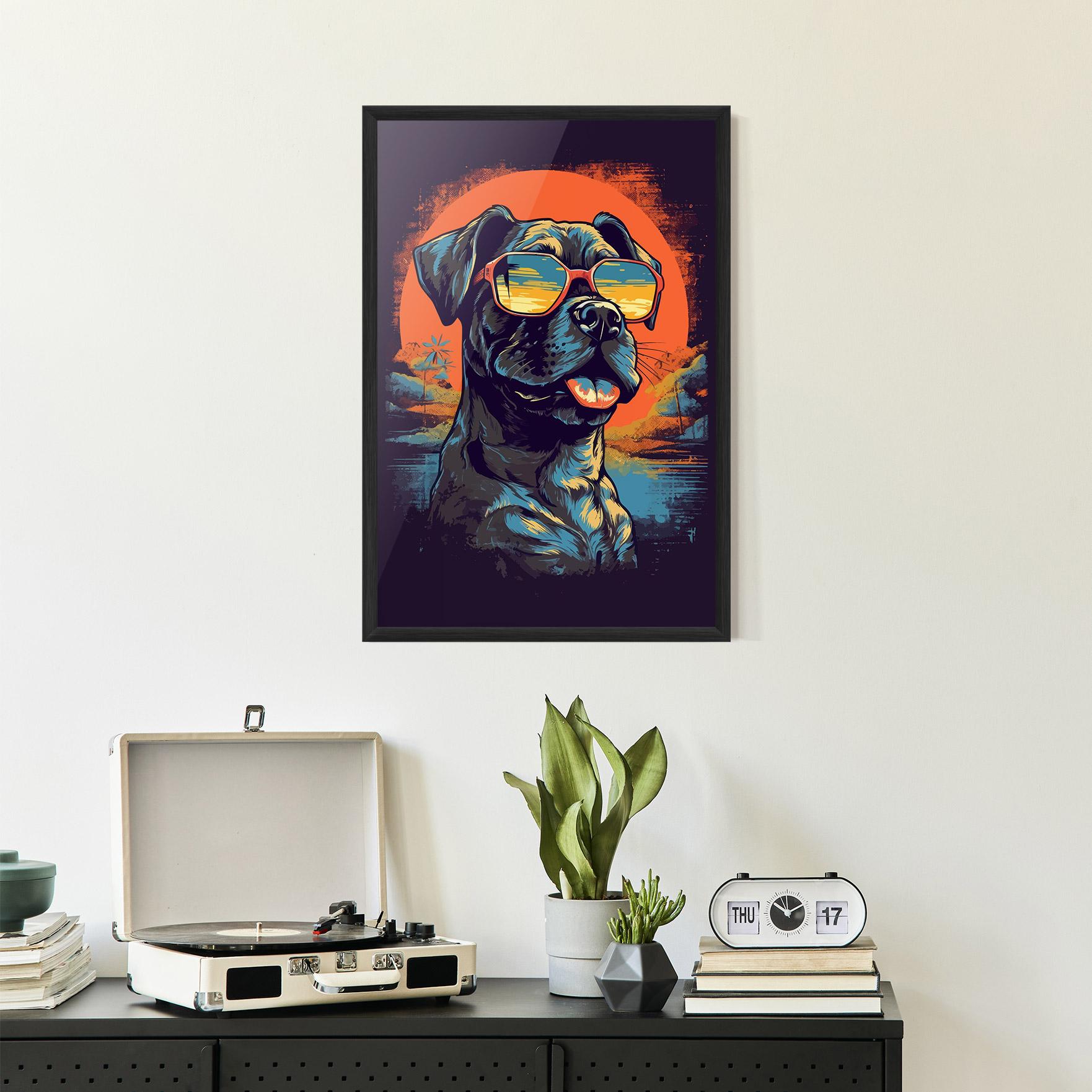Poster Înrămat Sunset Dog mockup 2