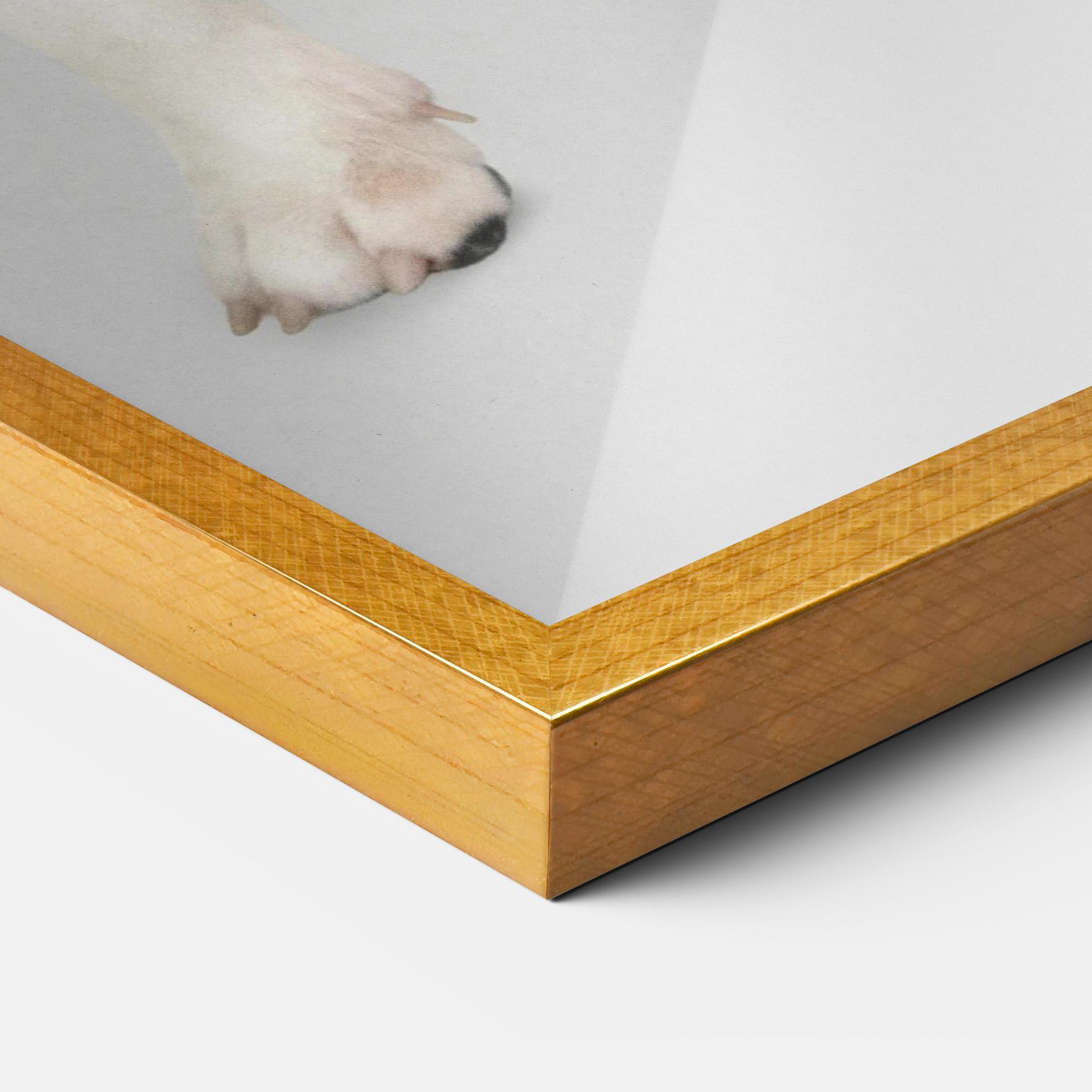 Poster Înrămat Happy White Dog mockup 3