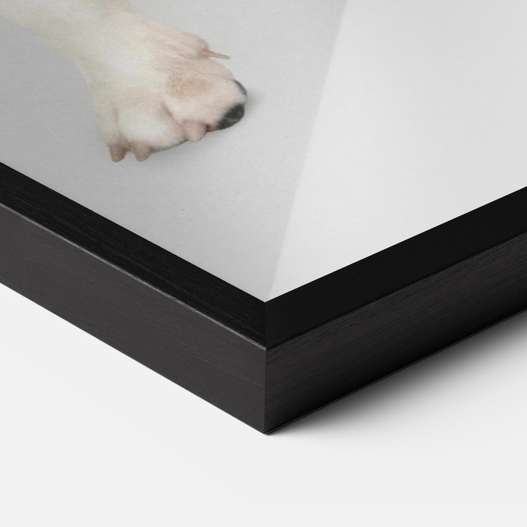 Poster Înrămat Happy White Dog mockup 3