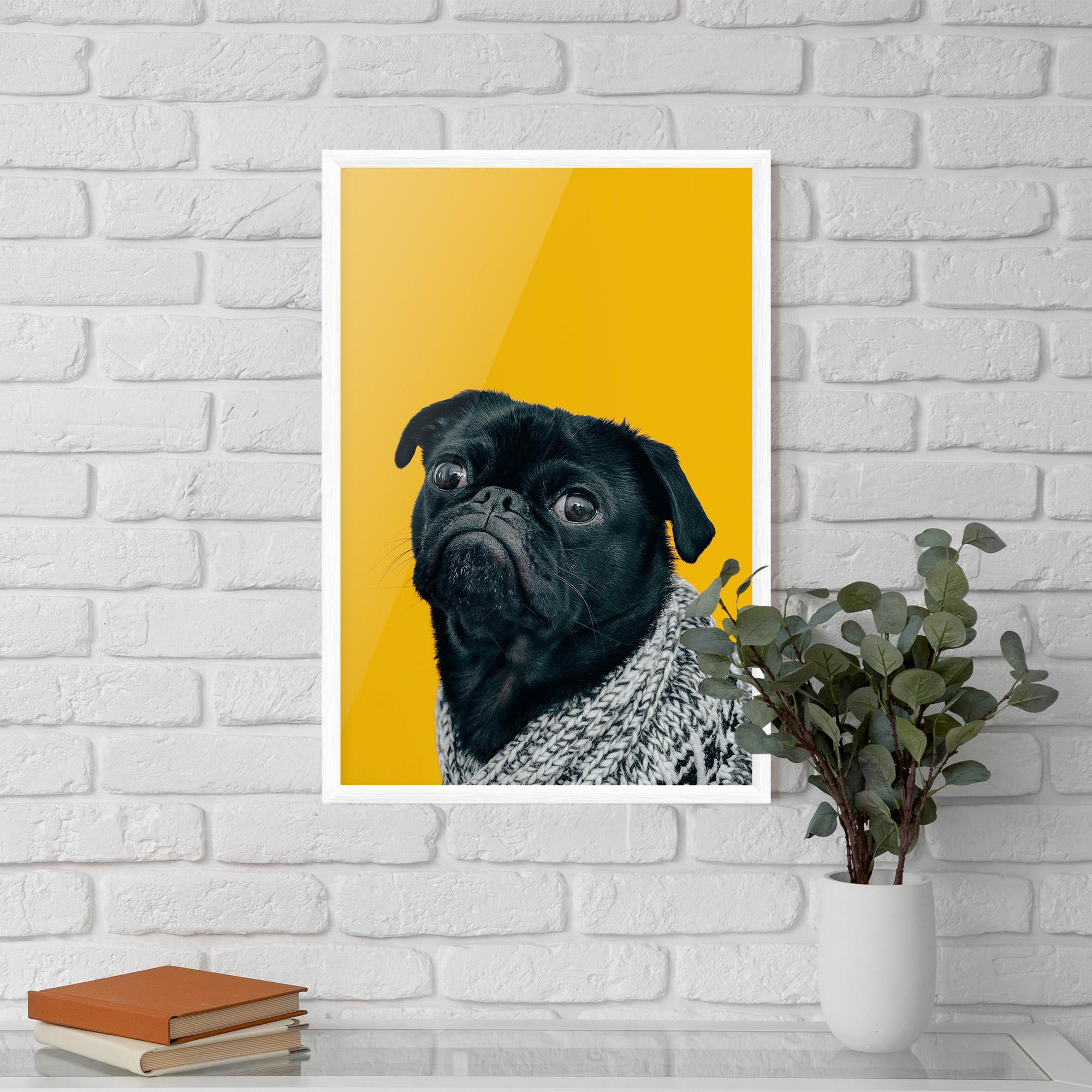 Poster Înrămat Black Pug mockup 5