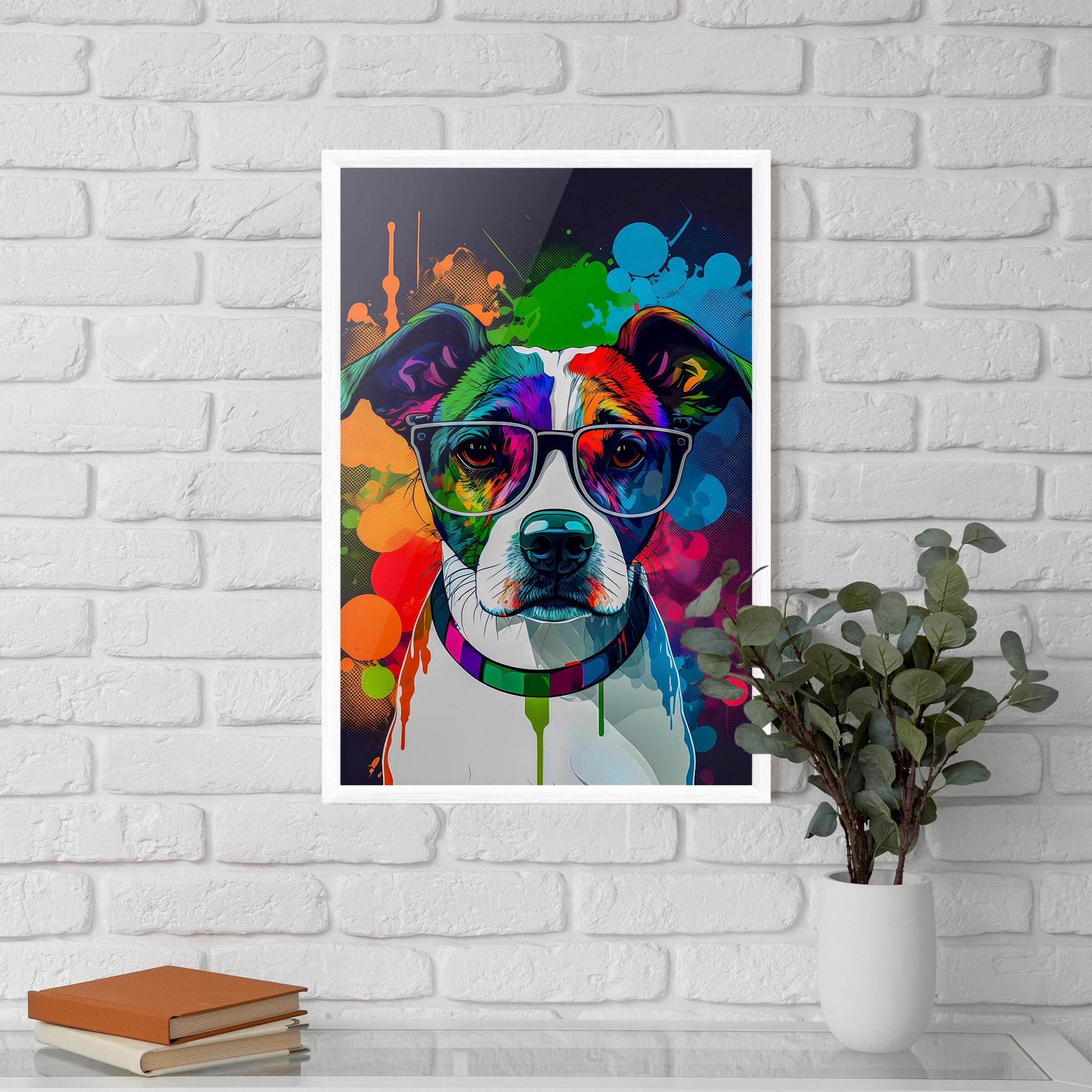 Poster Înrămat Colorful Dog mockup 5