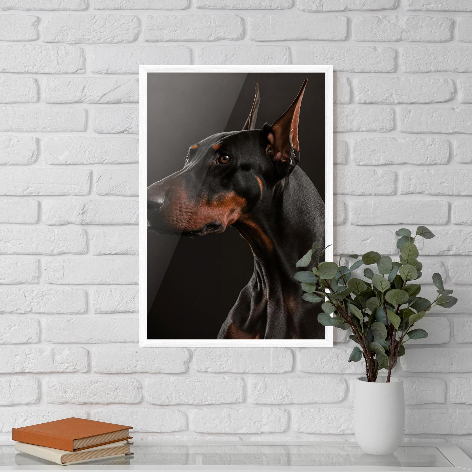 Poster Înrămat Doberman Dog Portrait mockup 5