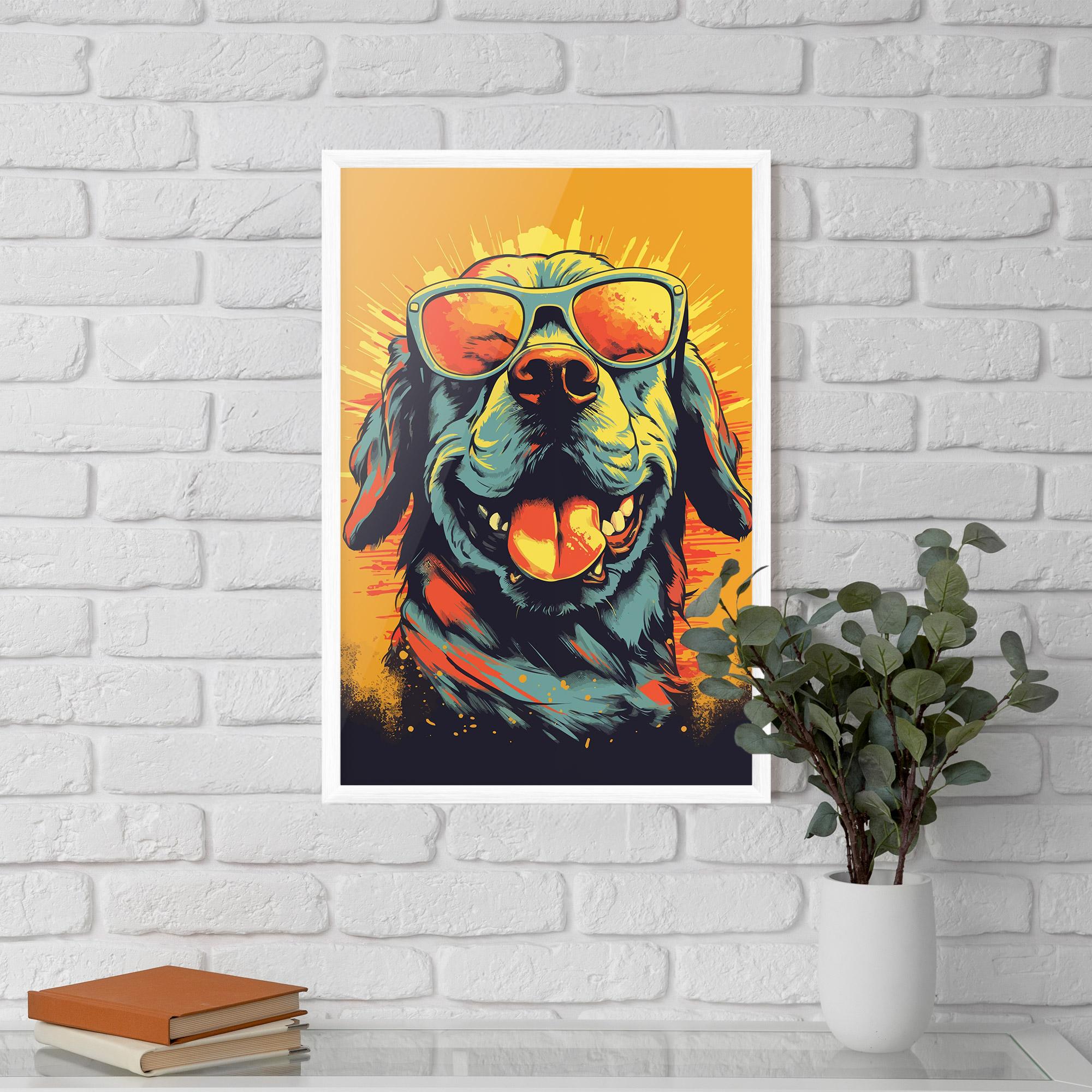 Poster Înrămat Sunglasses Dog mockup 5