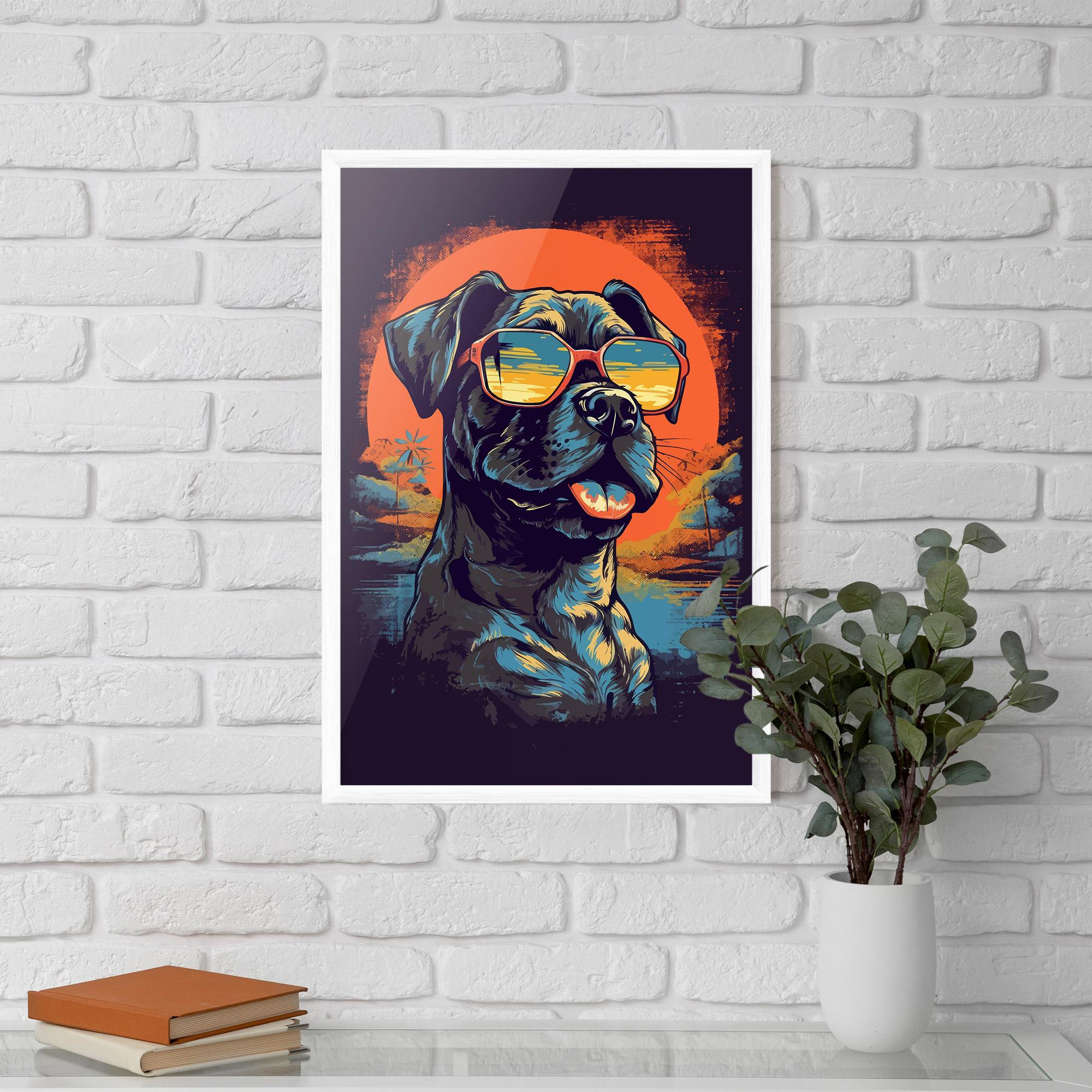 Poster Înrămat Sunset Dog mockup 5