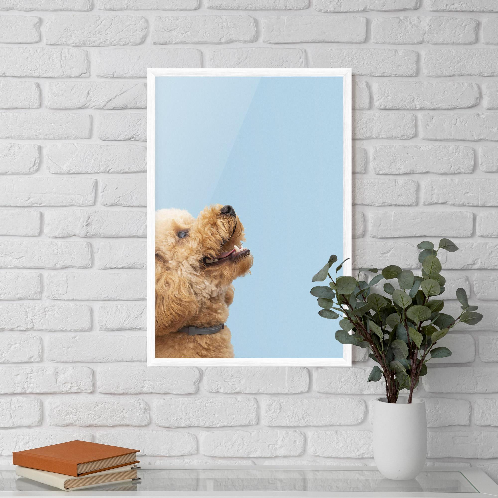 Poster Înrămat Yellow Cute Dog mockup 5