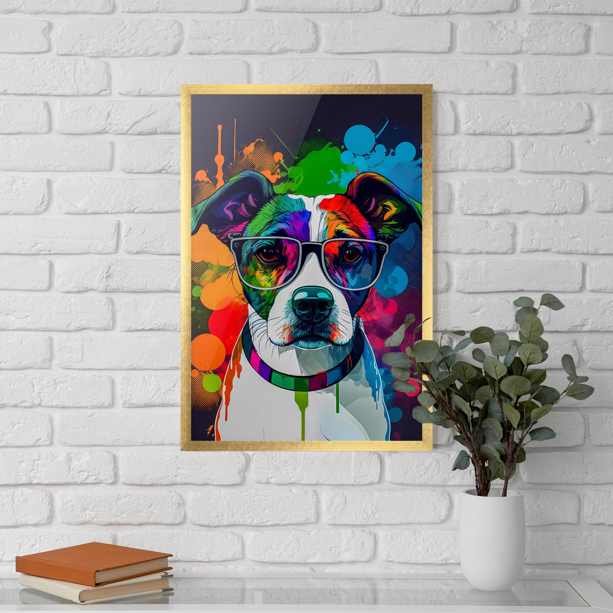 Poster Înrămat Colorful Dog mockup 5