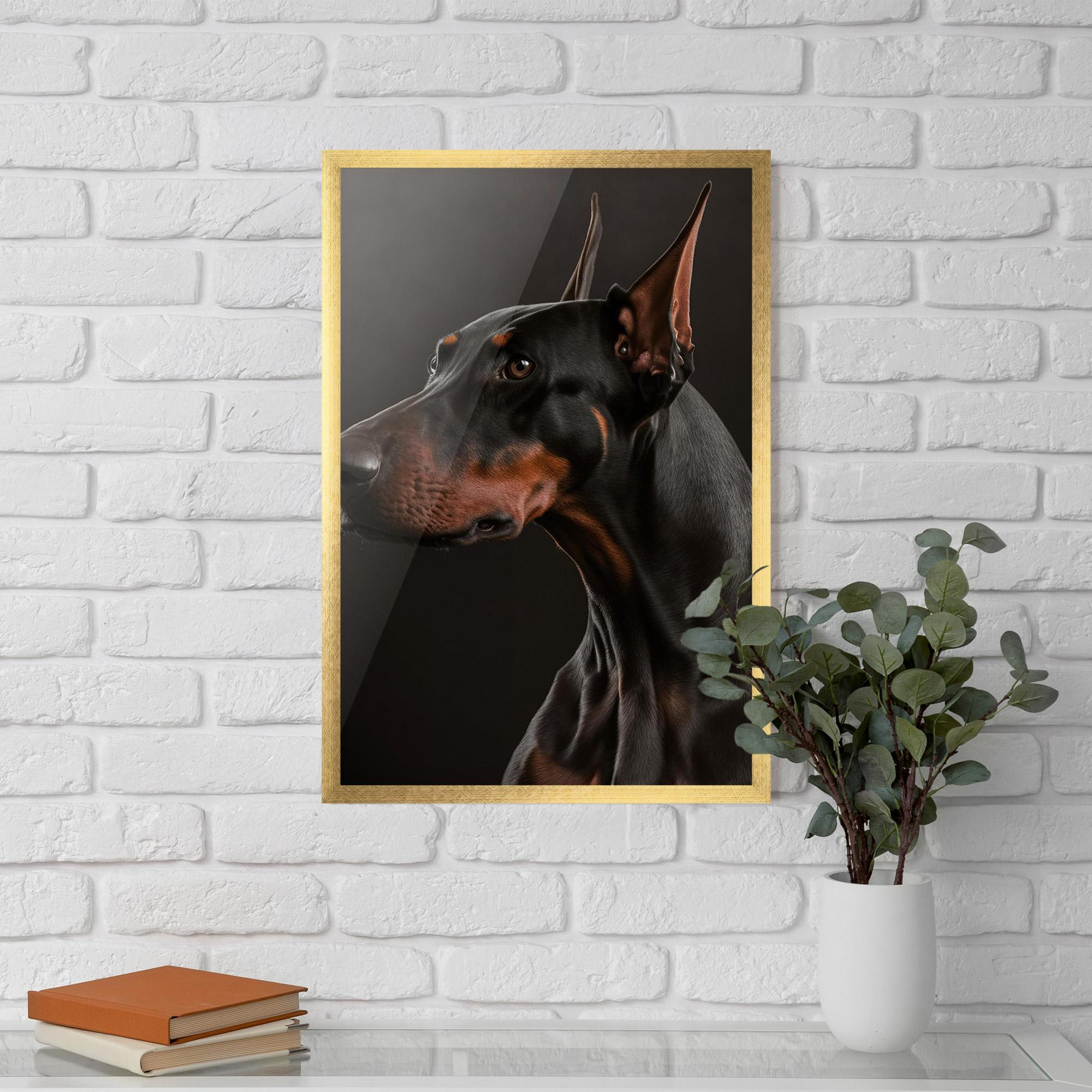 Poster Înrămat Doberman Dog Portrait mockup 5