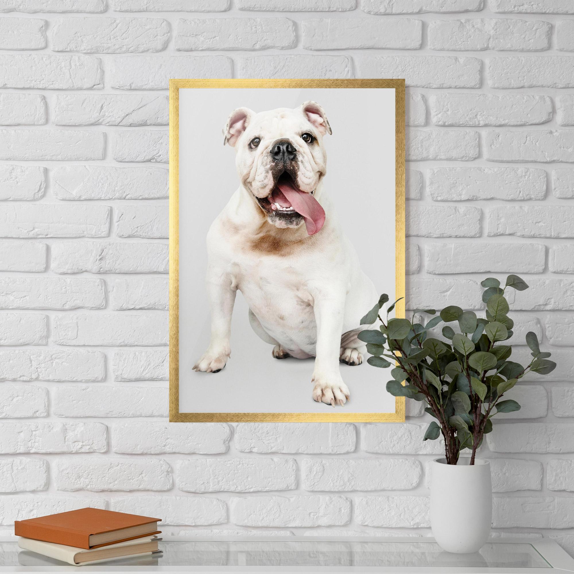 Poster Înrămat Happy White Dog mockup 5