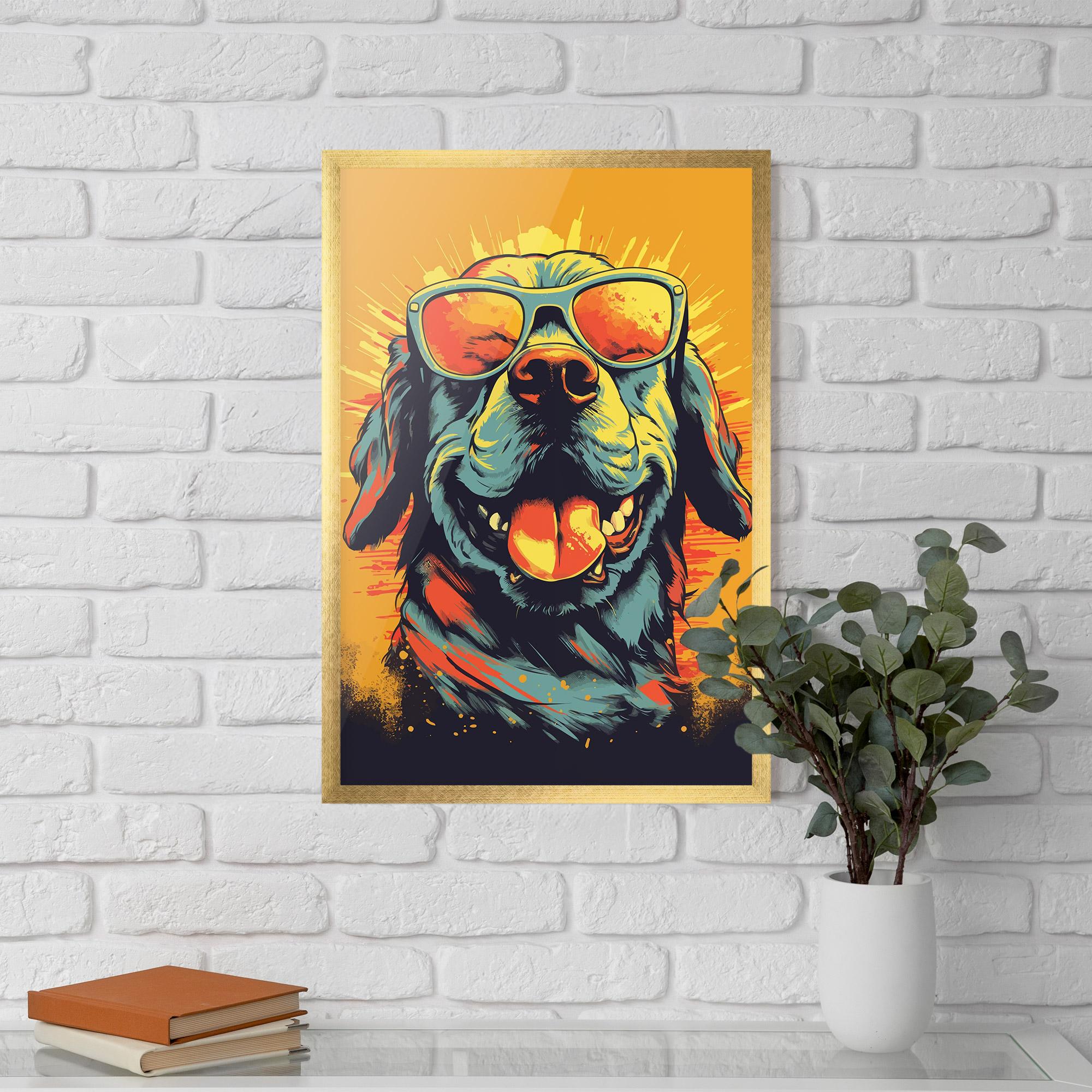 Poster Înrămat Sunglasses Dog mockup 5