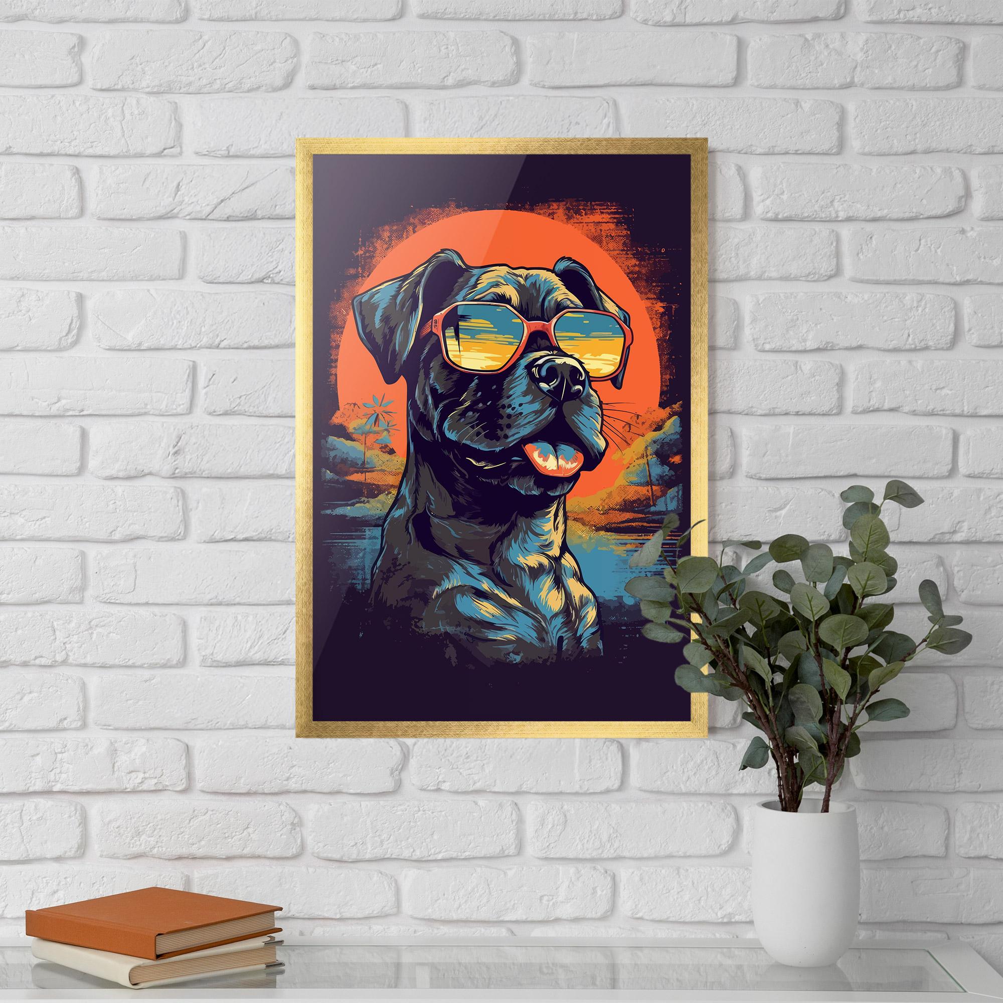 Poster Înrămat Sunset Dog mockup 5