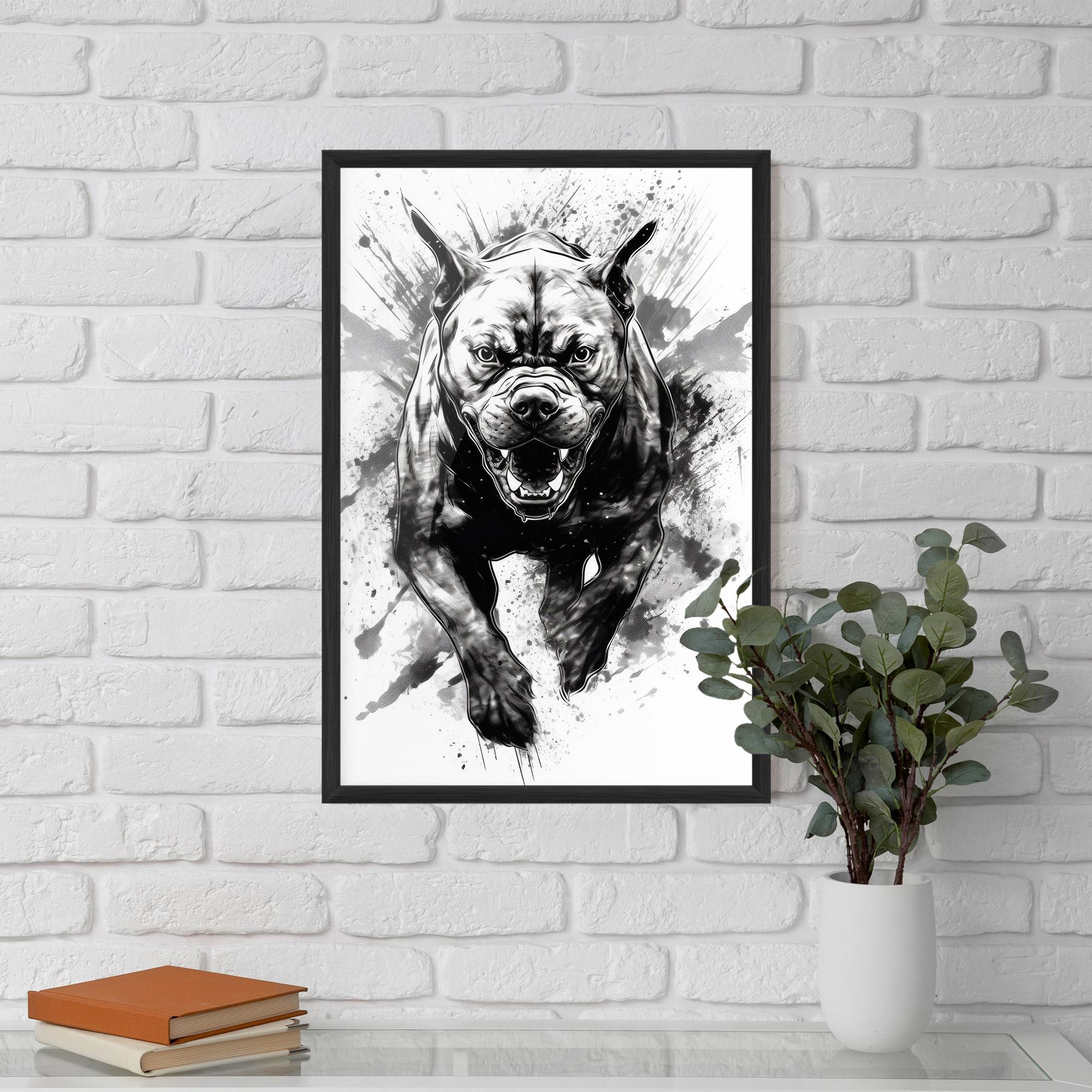Poster Înrămat Angry Dog Jump mockup 5