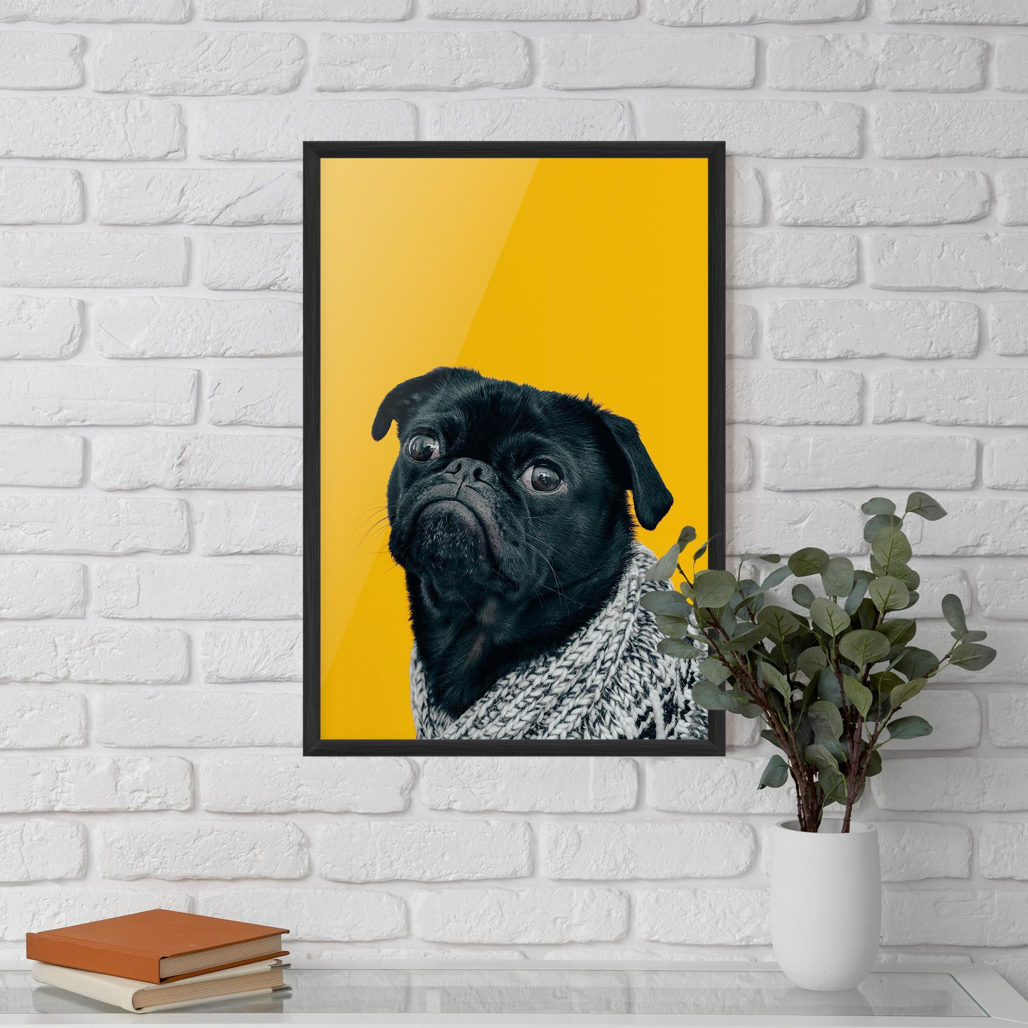 Poster Înrămat Black Pug mockup 5