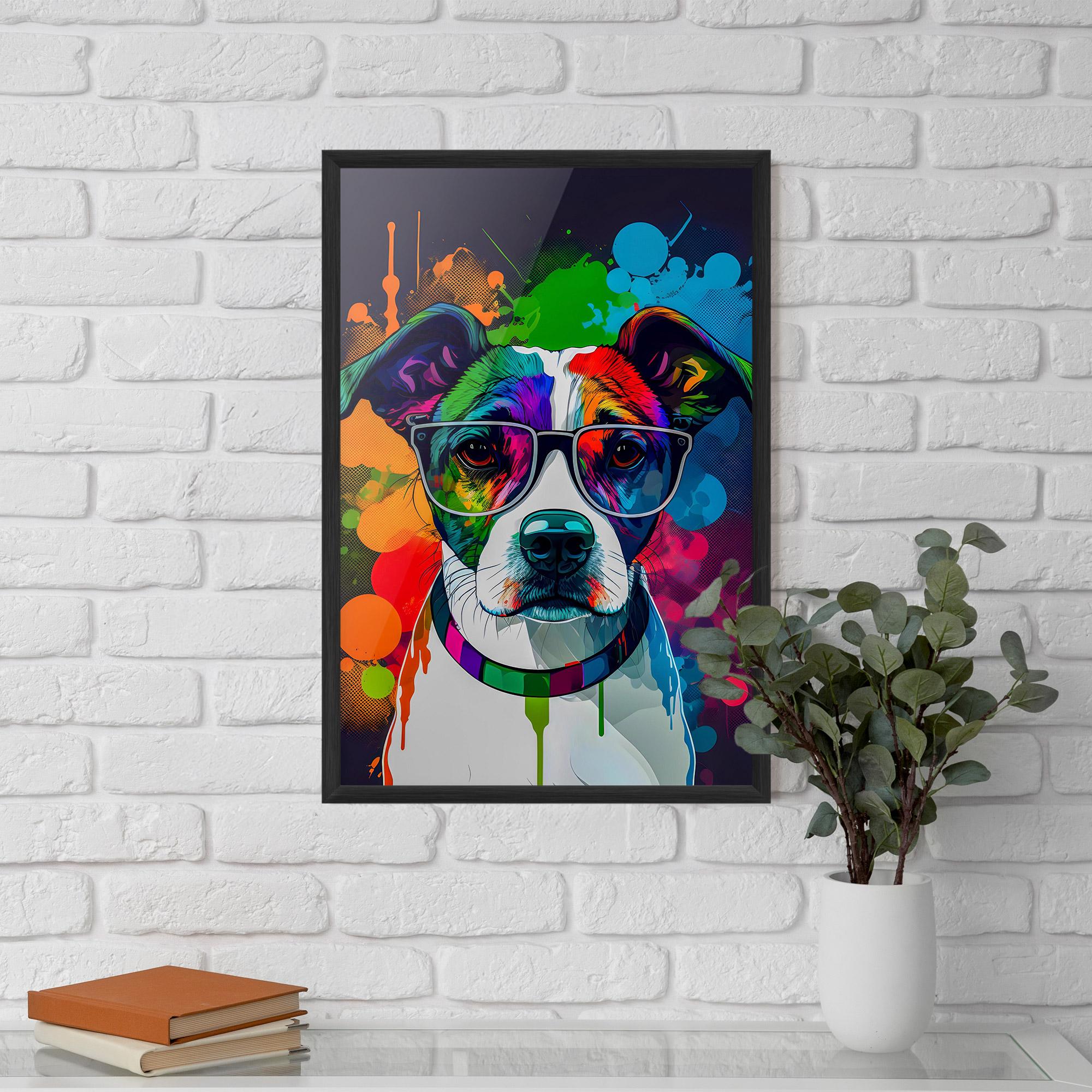 Poster Înrămat Colorful Dog mockup 5