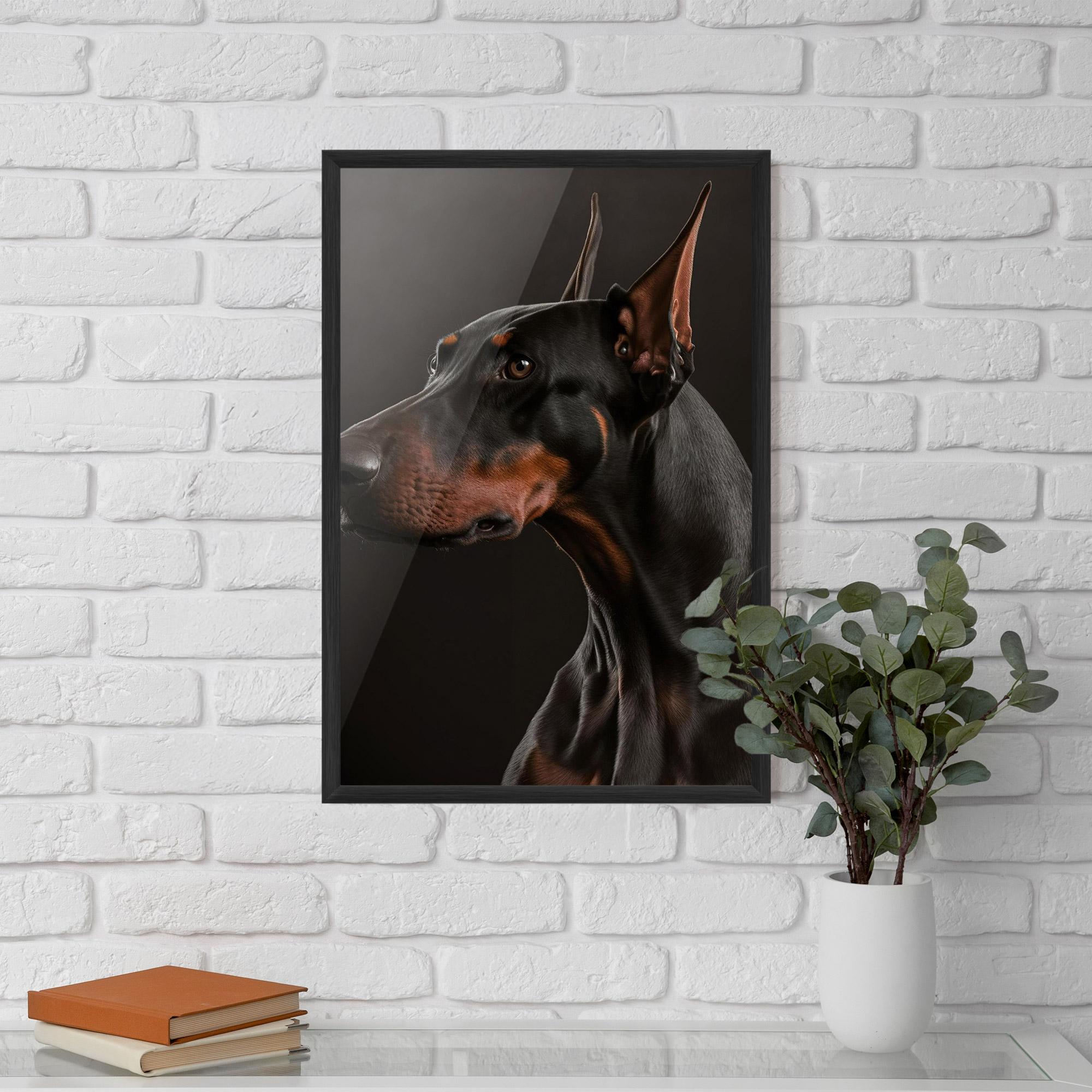 Poster Înrămat Doberman Dog Portrait mockup 5