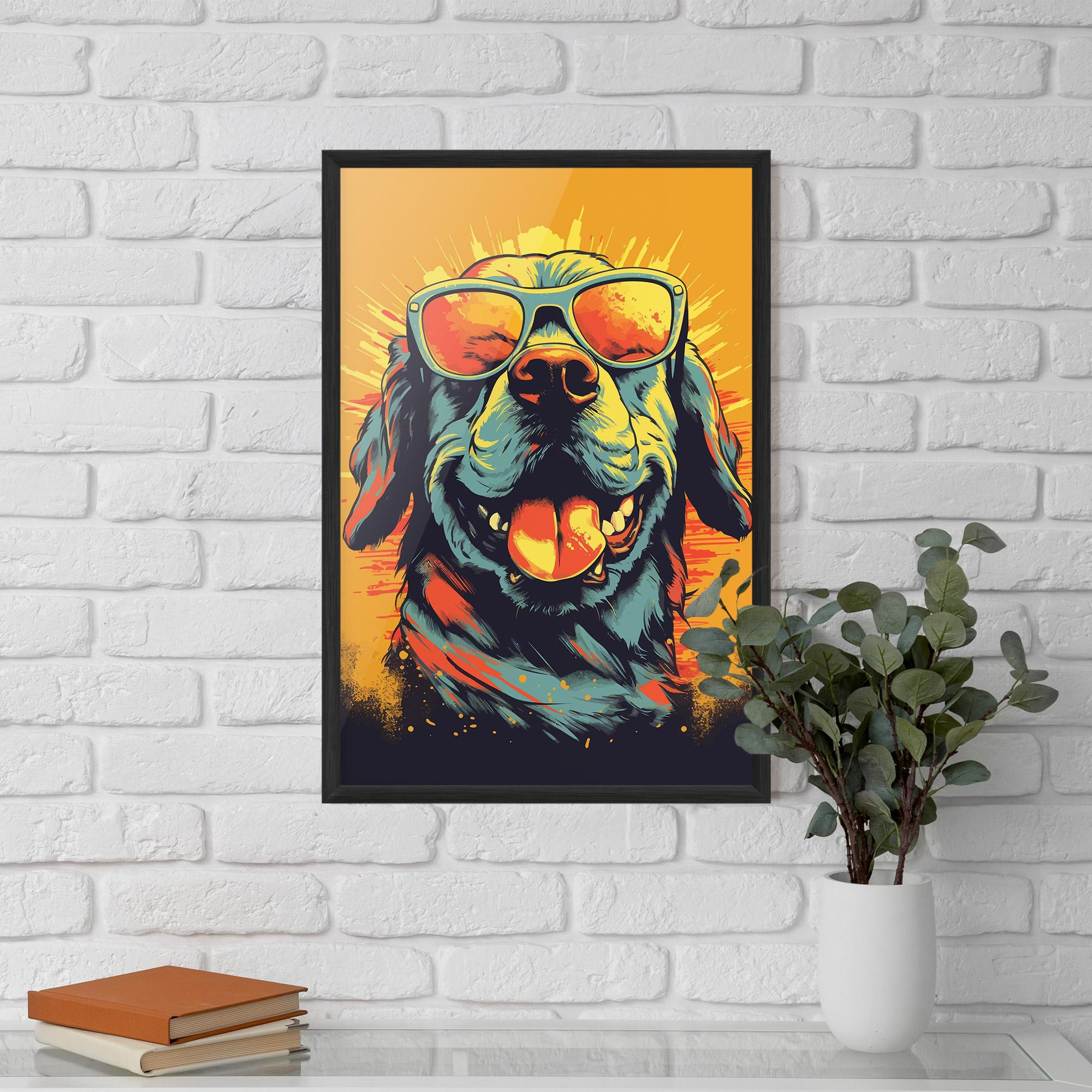Poster Înrămat Sunglasses Dog mockup 5