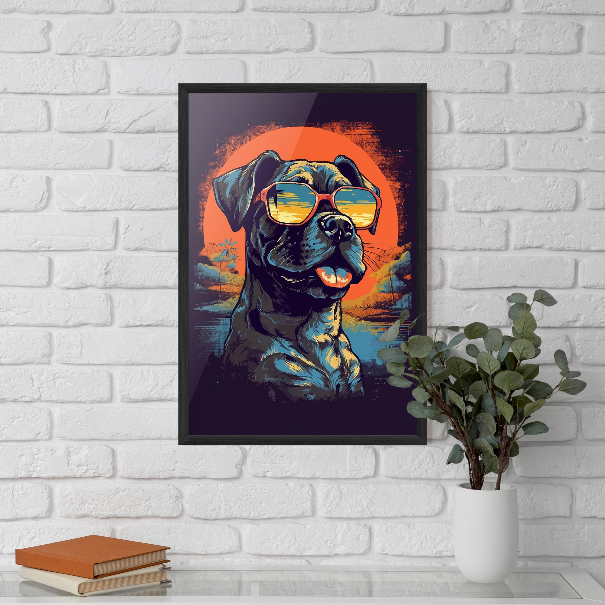 Poster Înrămat Sunset Dog mockup 5