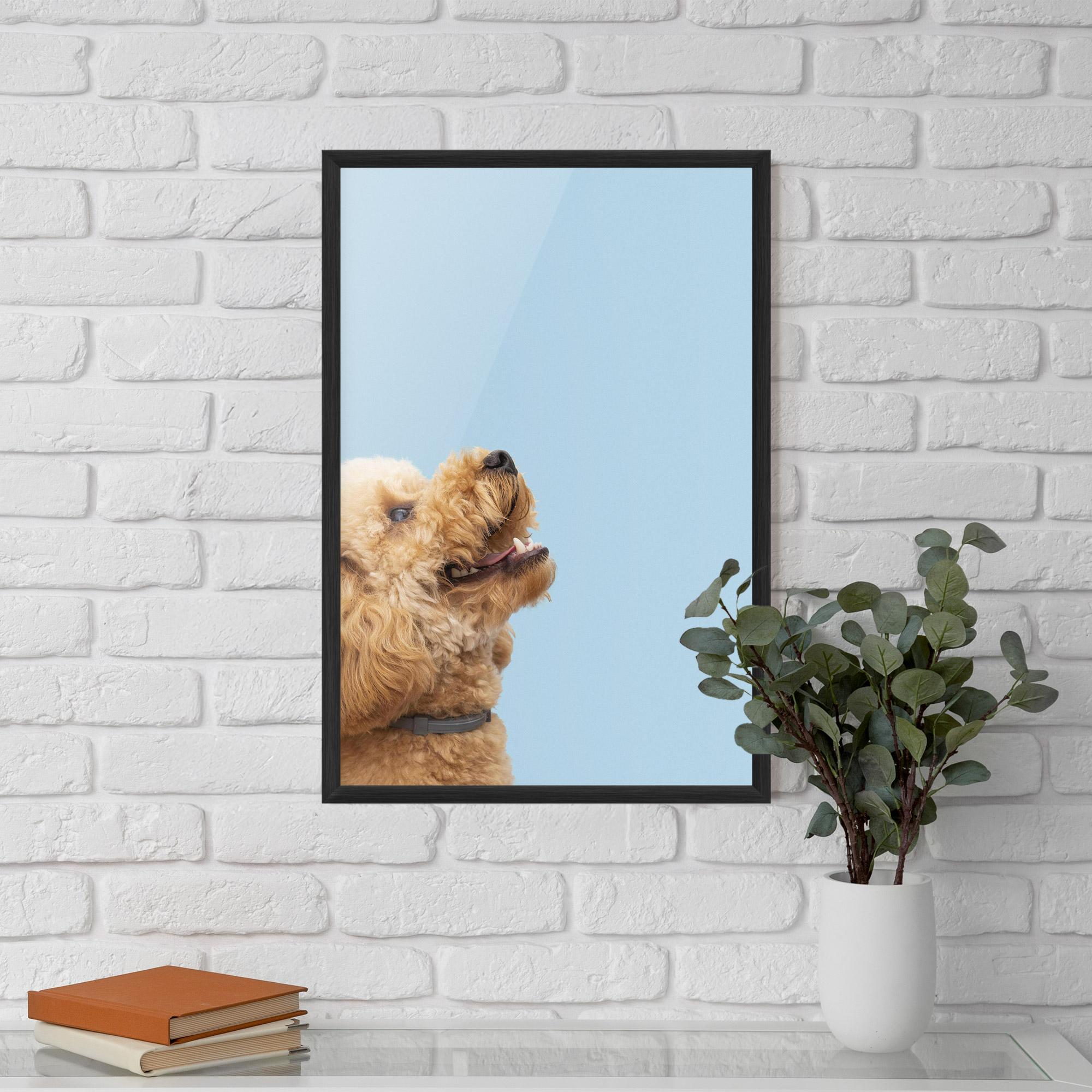 Poster Înrămat Yellow Cute Dog mockup 5