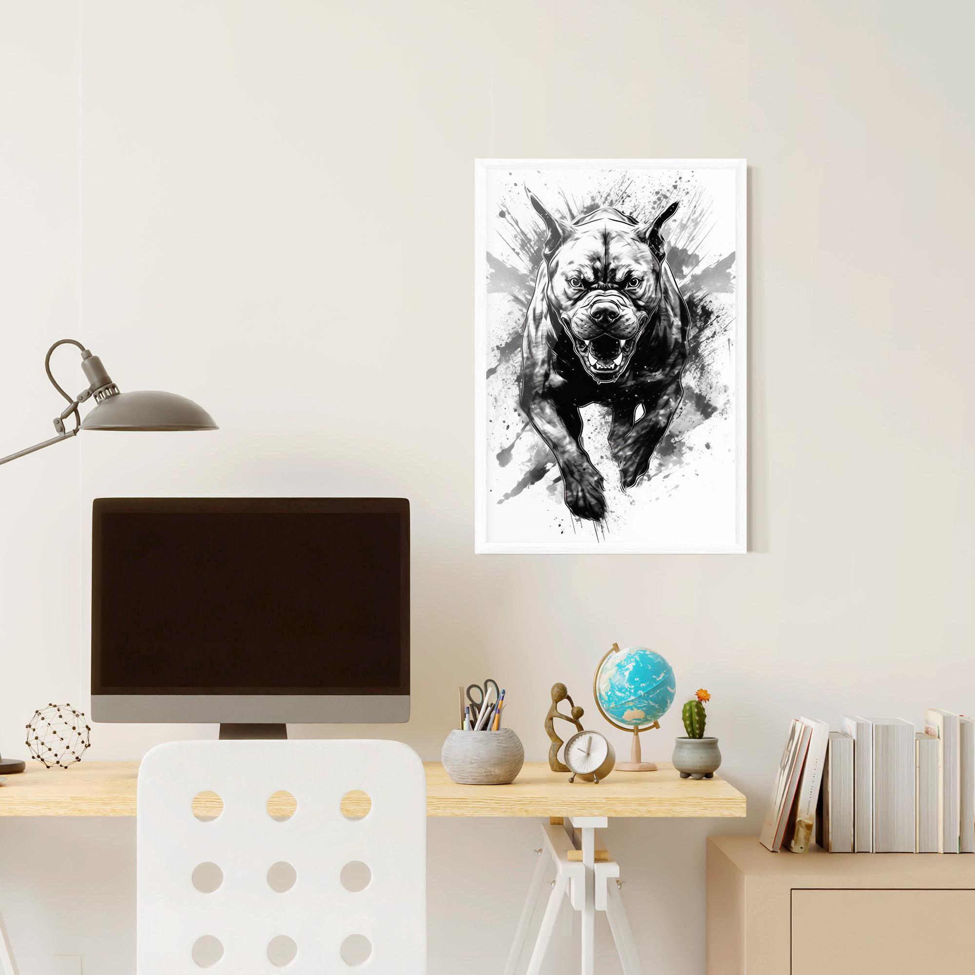 Poster Înrămat Angry Dog Jump mockup 6