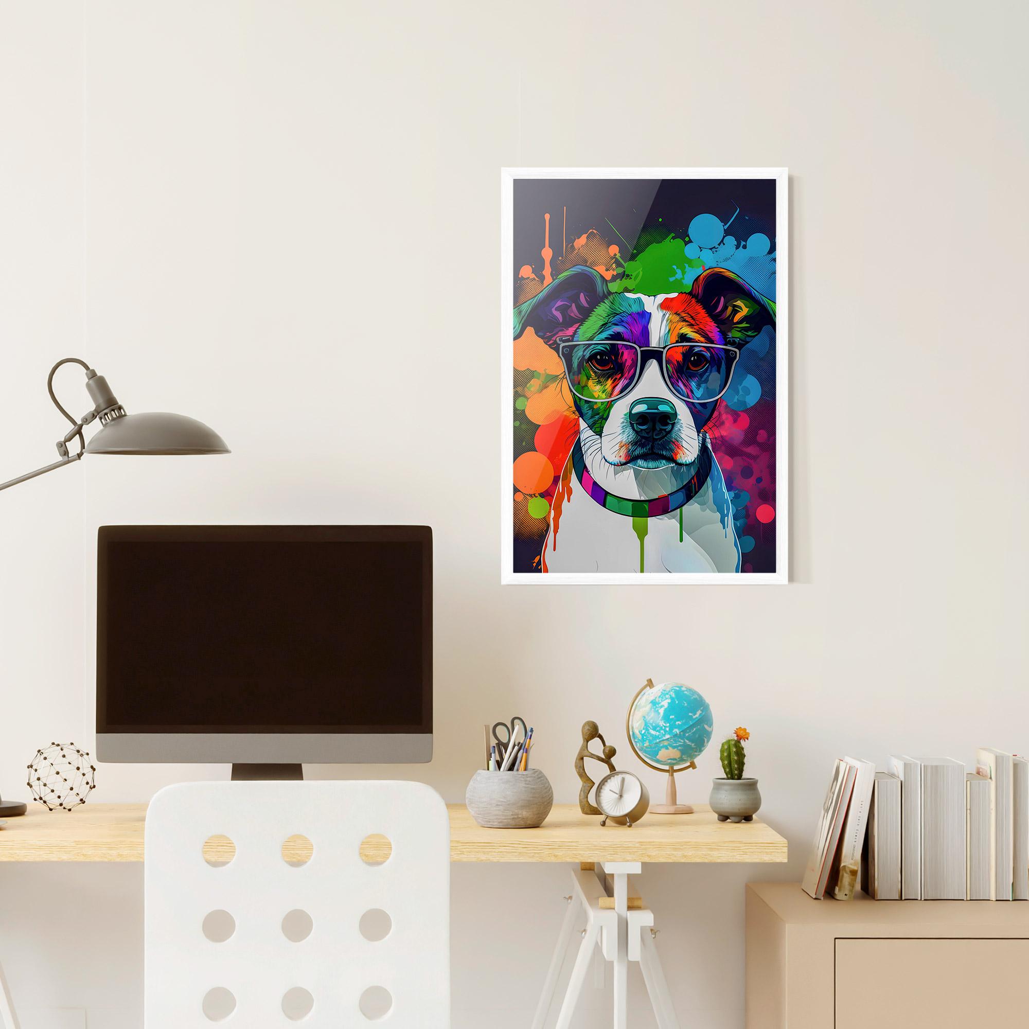 Poster Înrămat Colorful Dog mockup 6