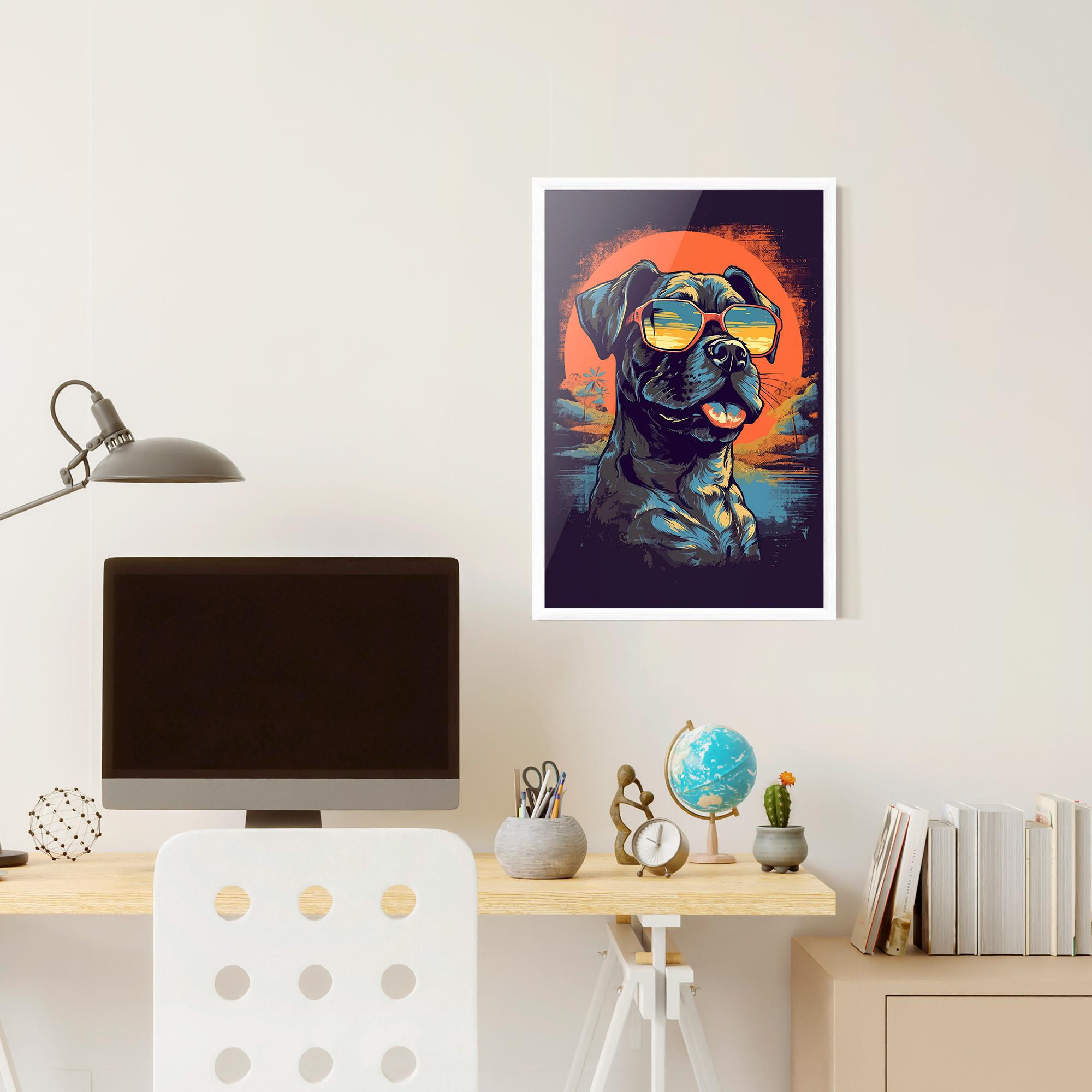 Poster Înrămat Sunset Dog mockup 6