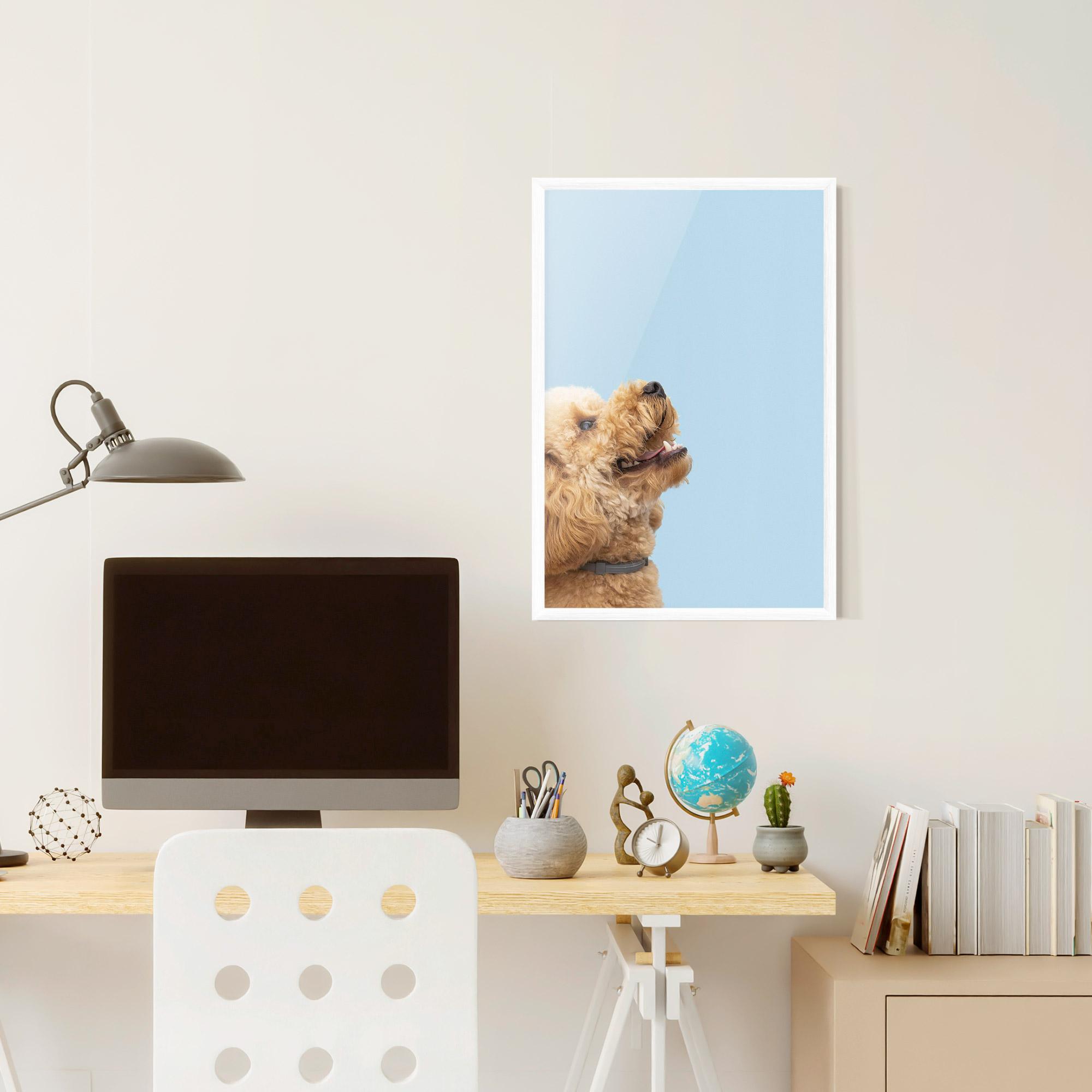 Poster Înrămat Yellow Cute Dog mockup 6