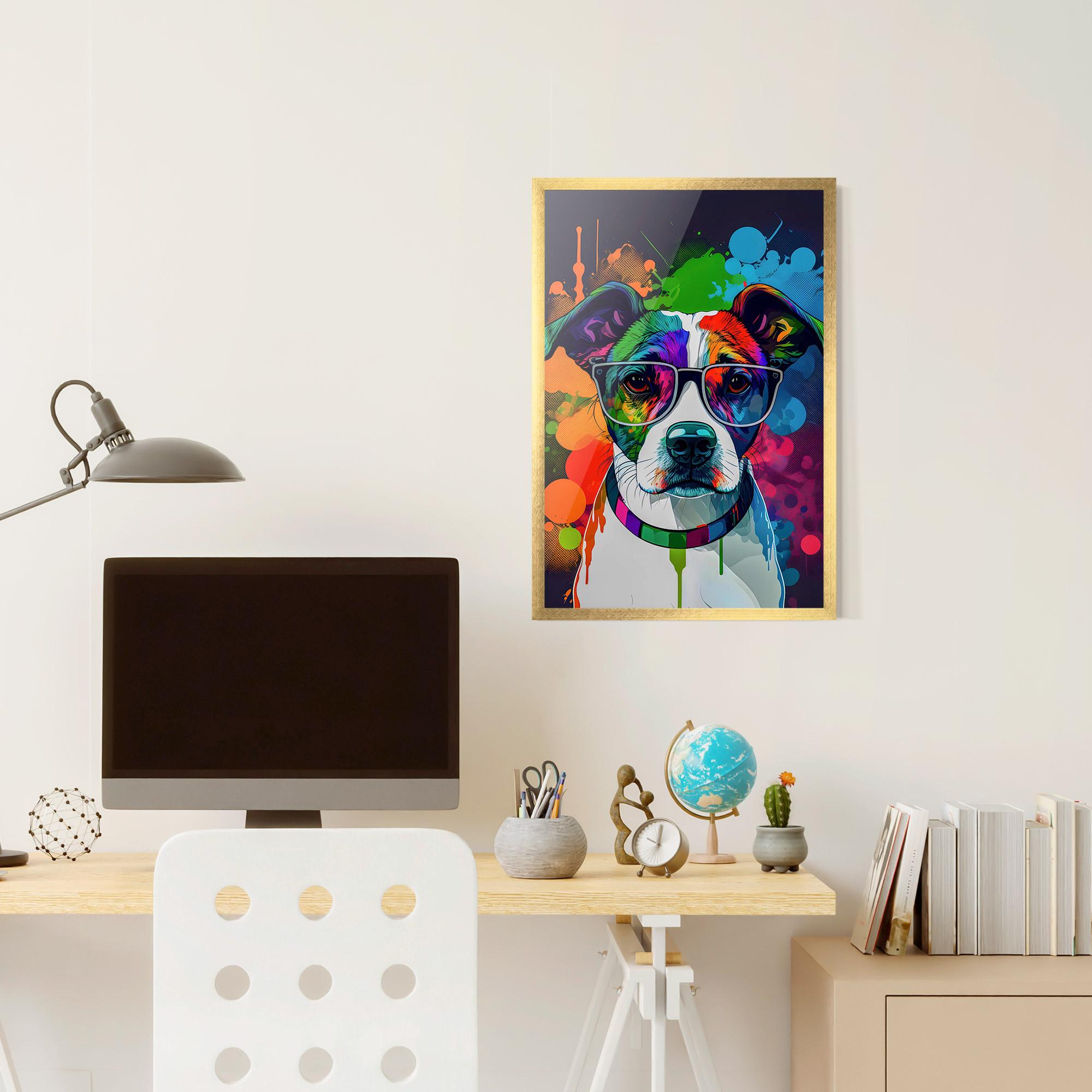 Poster Înrămat Colorful Dog mockup 6