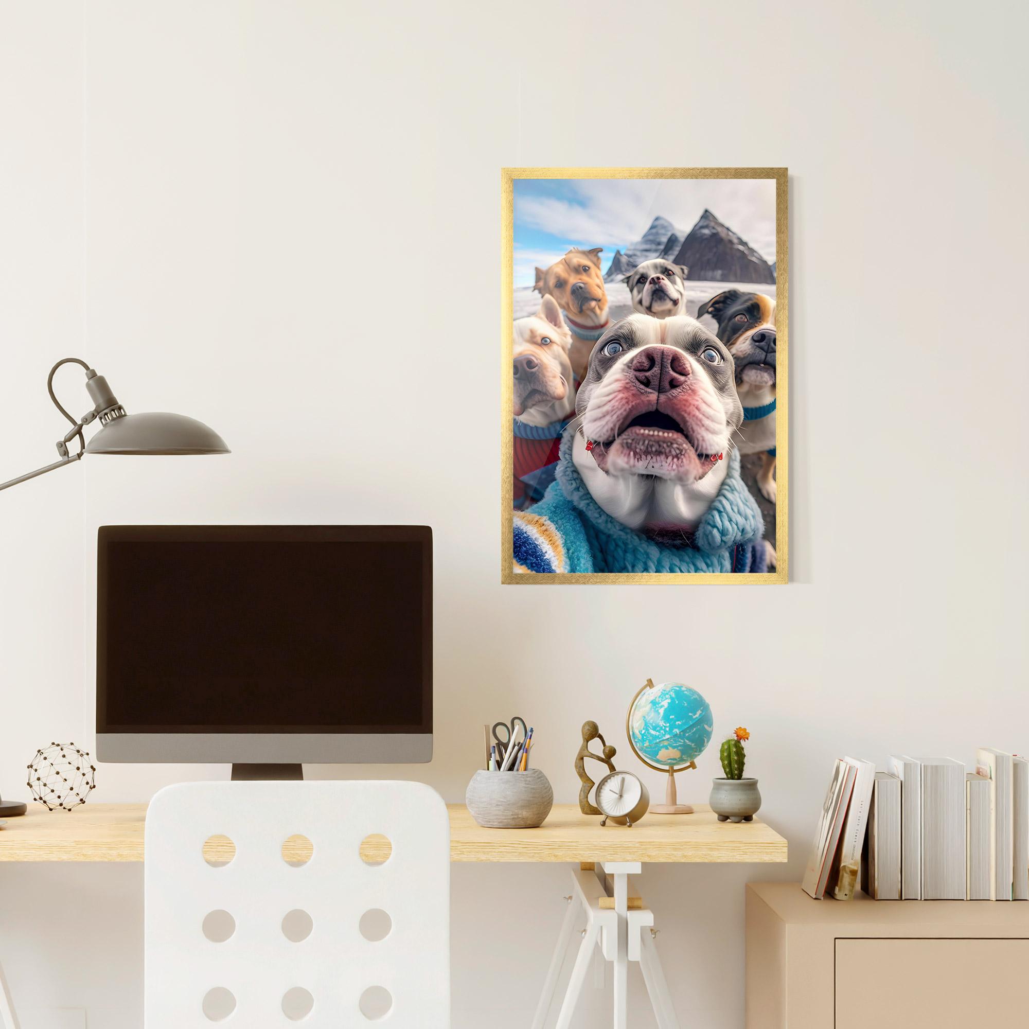 Poster Înrămat Dogs Selfie Group mockup 6