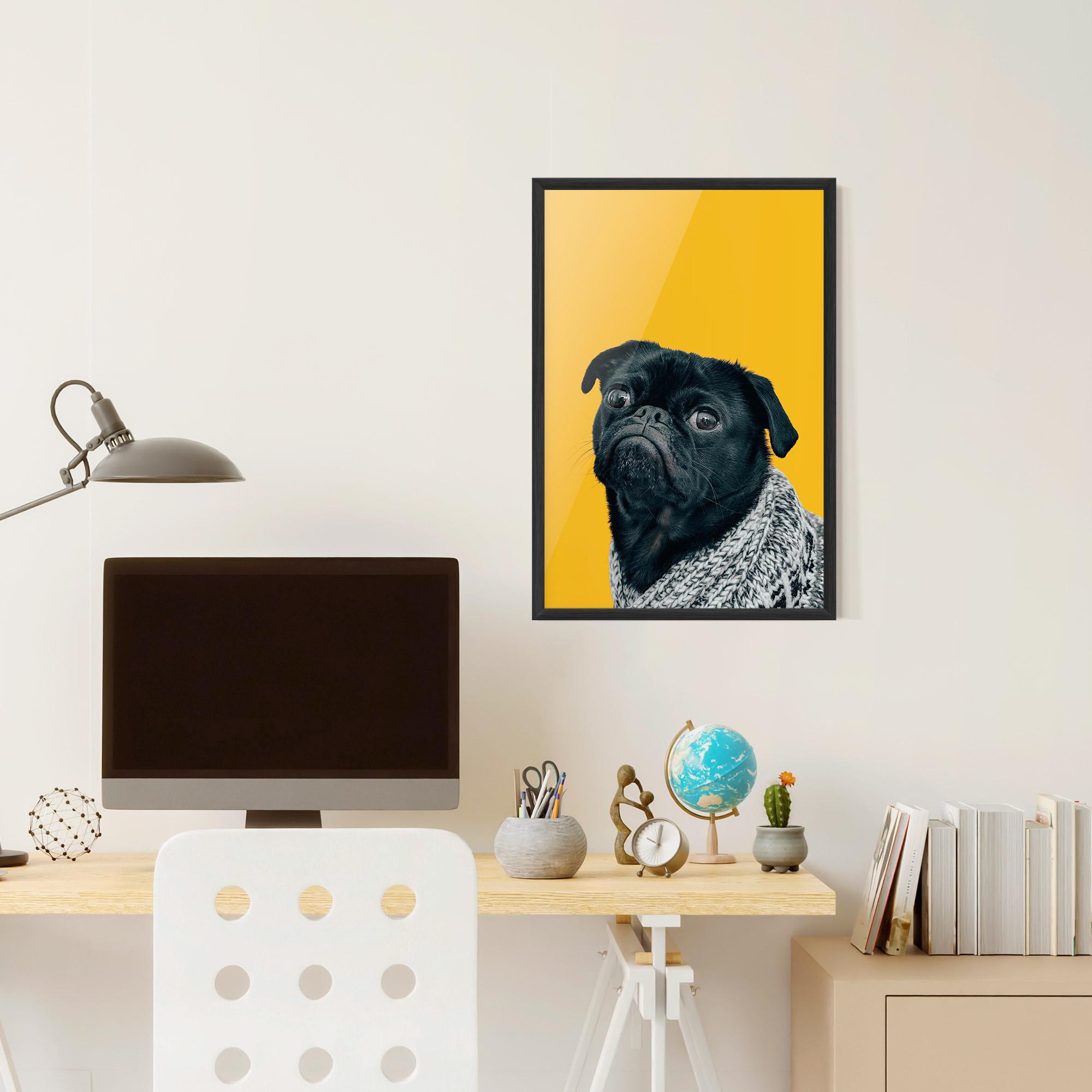Poster Înrămat Black Pug mockup 6