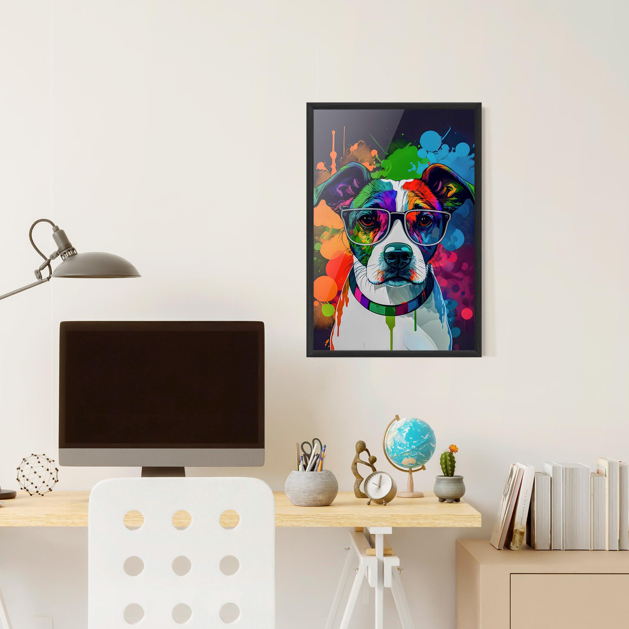 Poster Înrămat Colorful Dog mockup 6